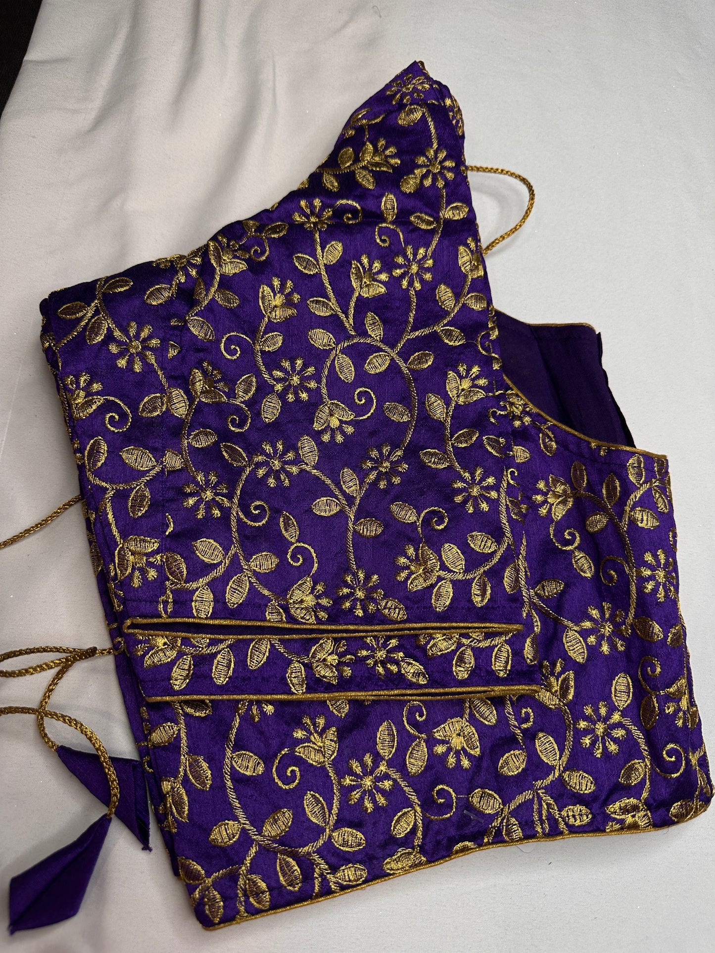 Purple Embroidery  Work Blouse