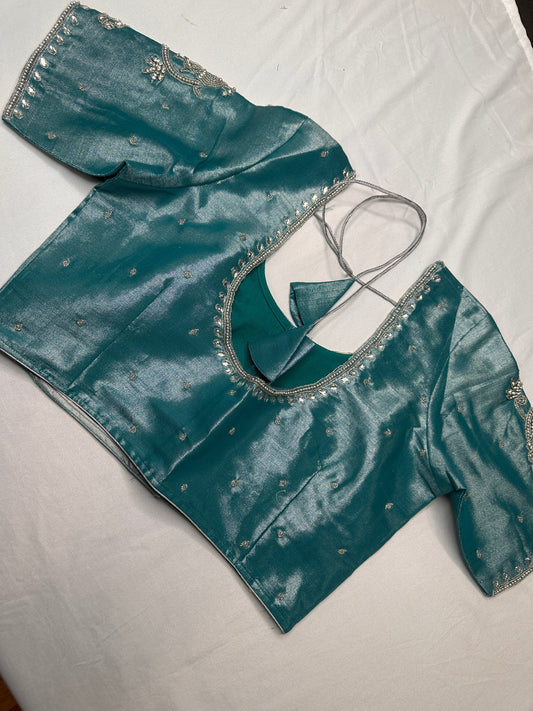 Green Silver Tissue Blouse