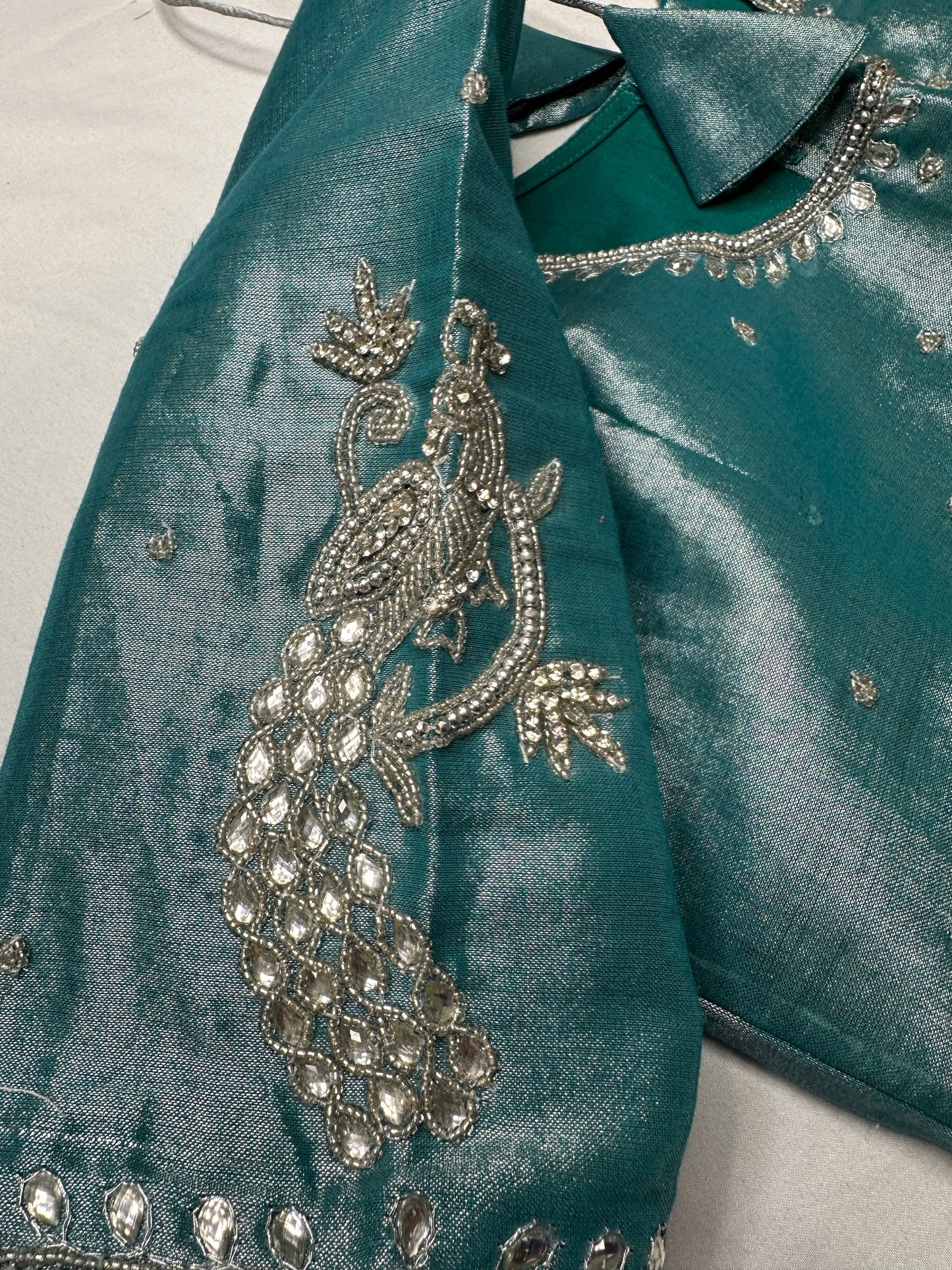 Green Silver Tissue Blouse