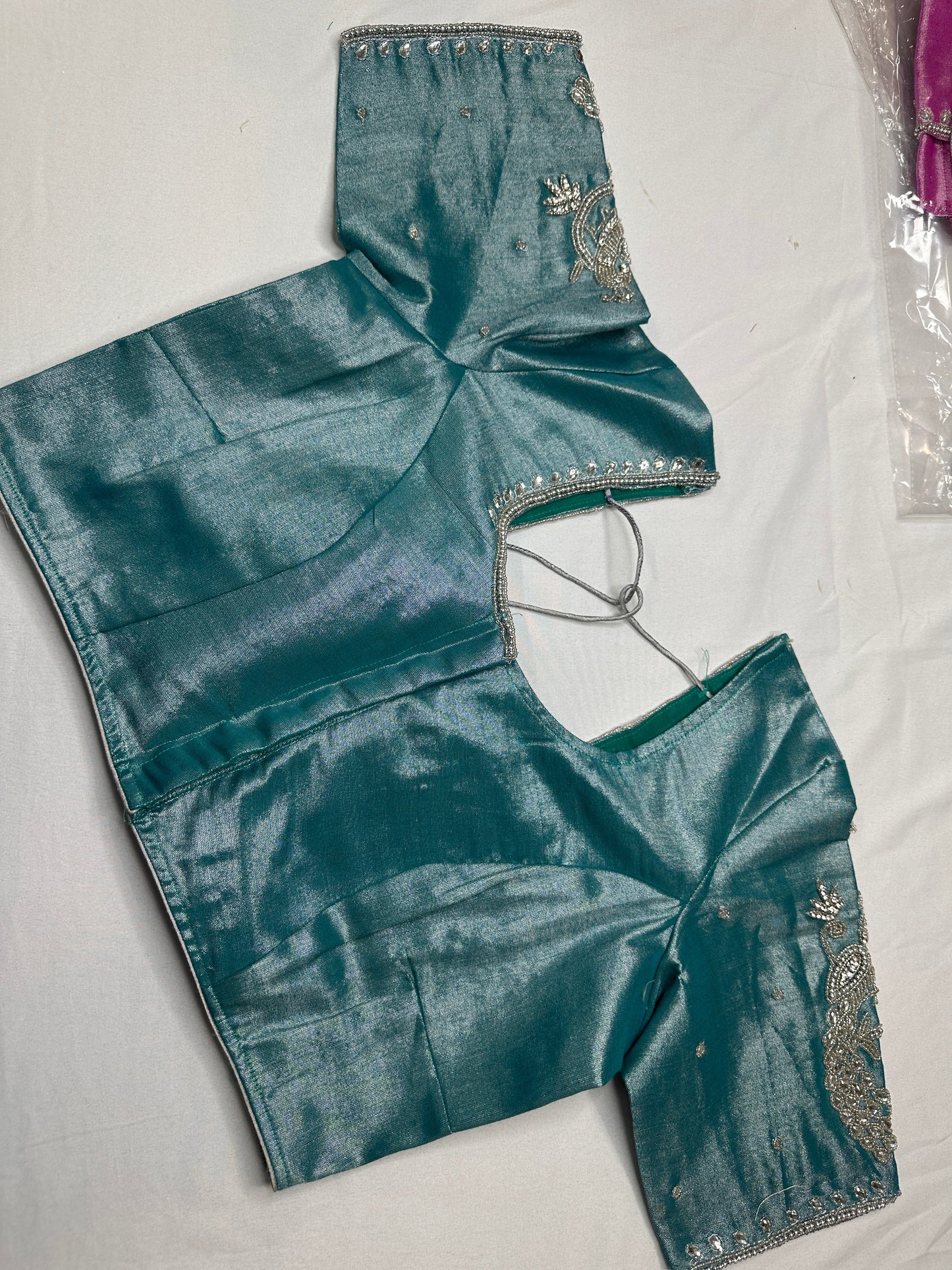 Green Silver Tissue Blouse