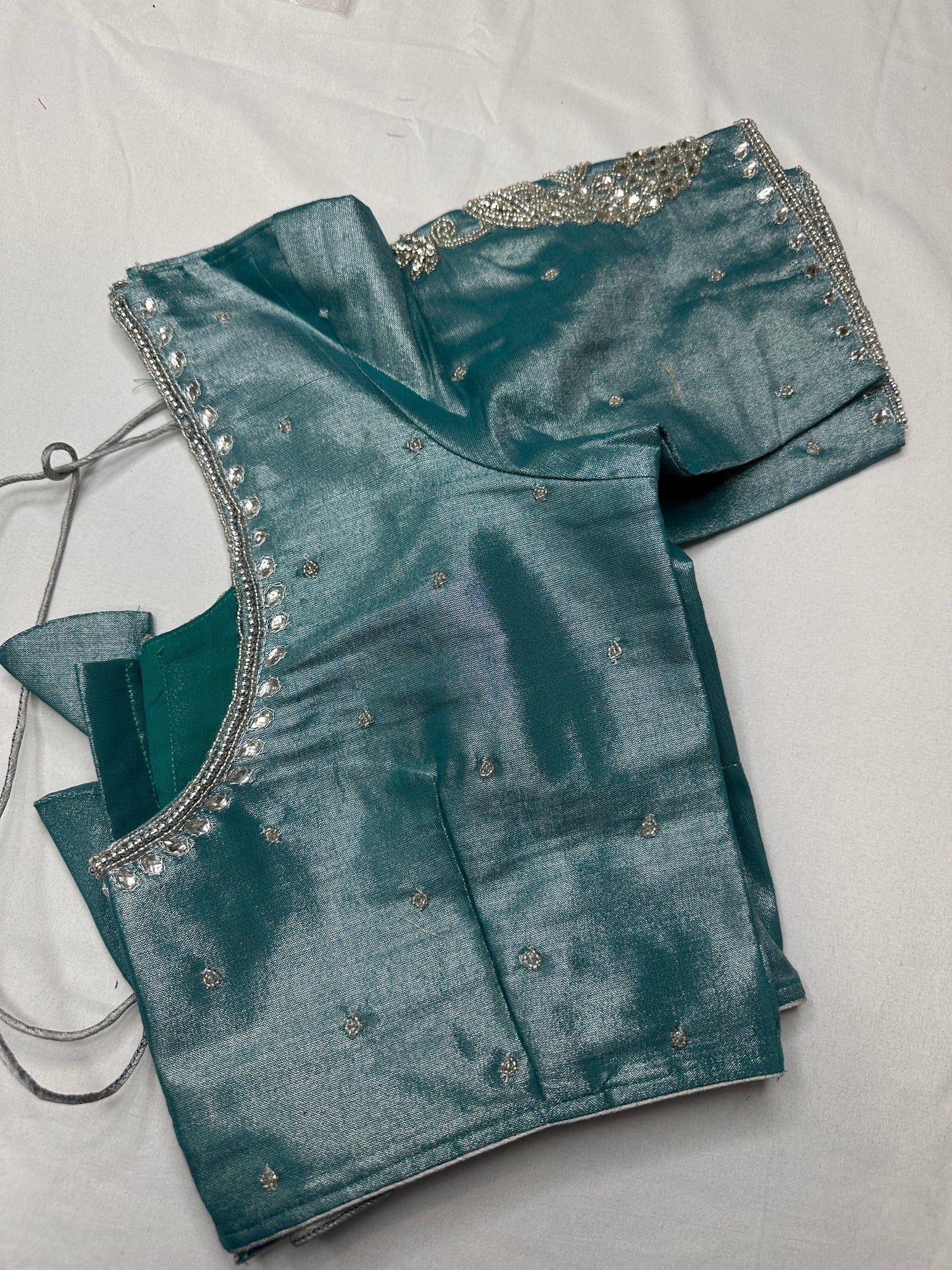 Green Silver Tissue Blouse