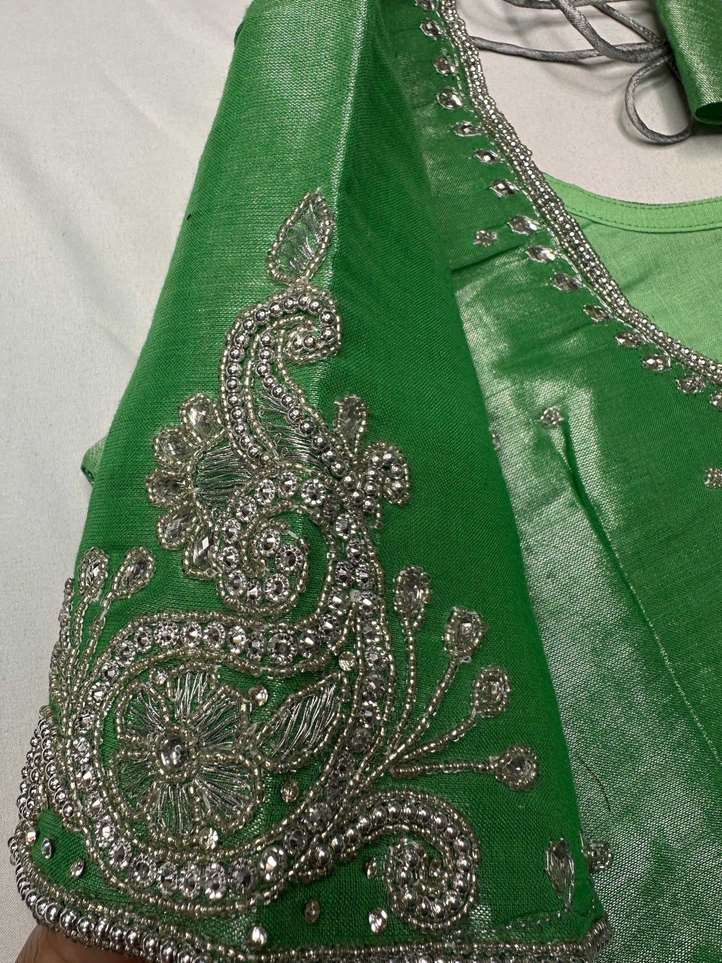 Green Silver Tissue Blouse