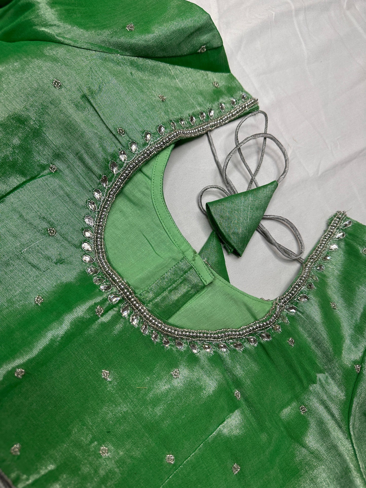 Green Silver Tissue Blouse