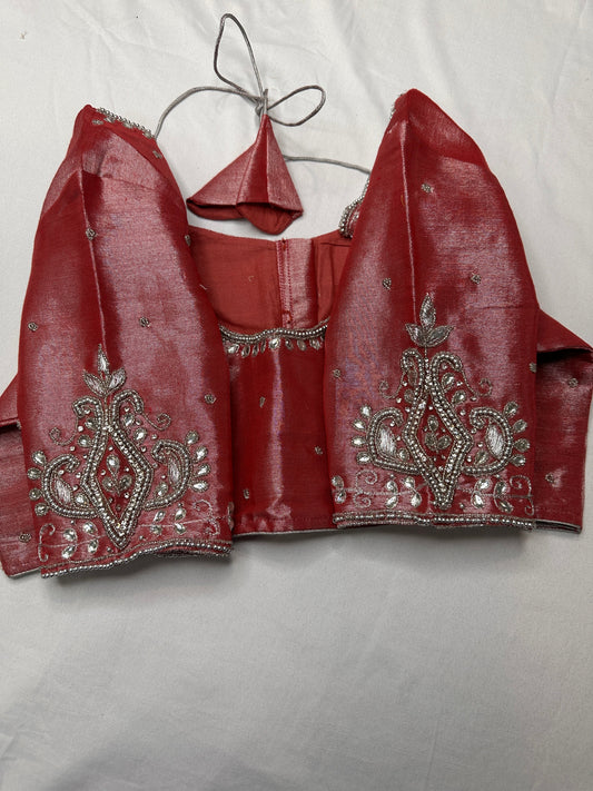 Pink Silver Tissue Blouse