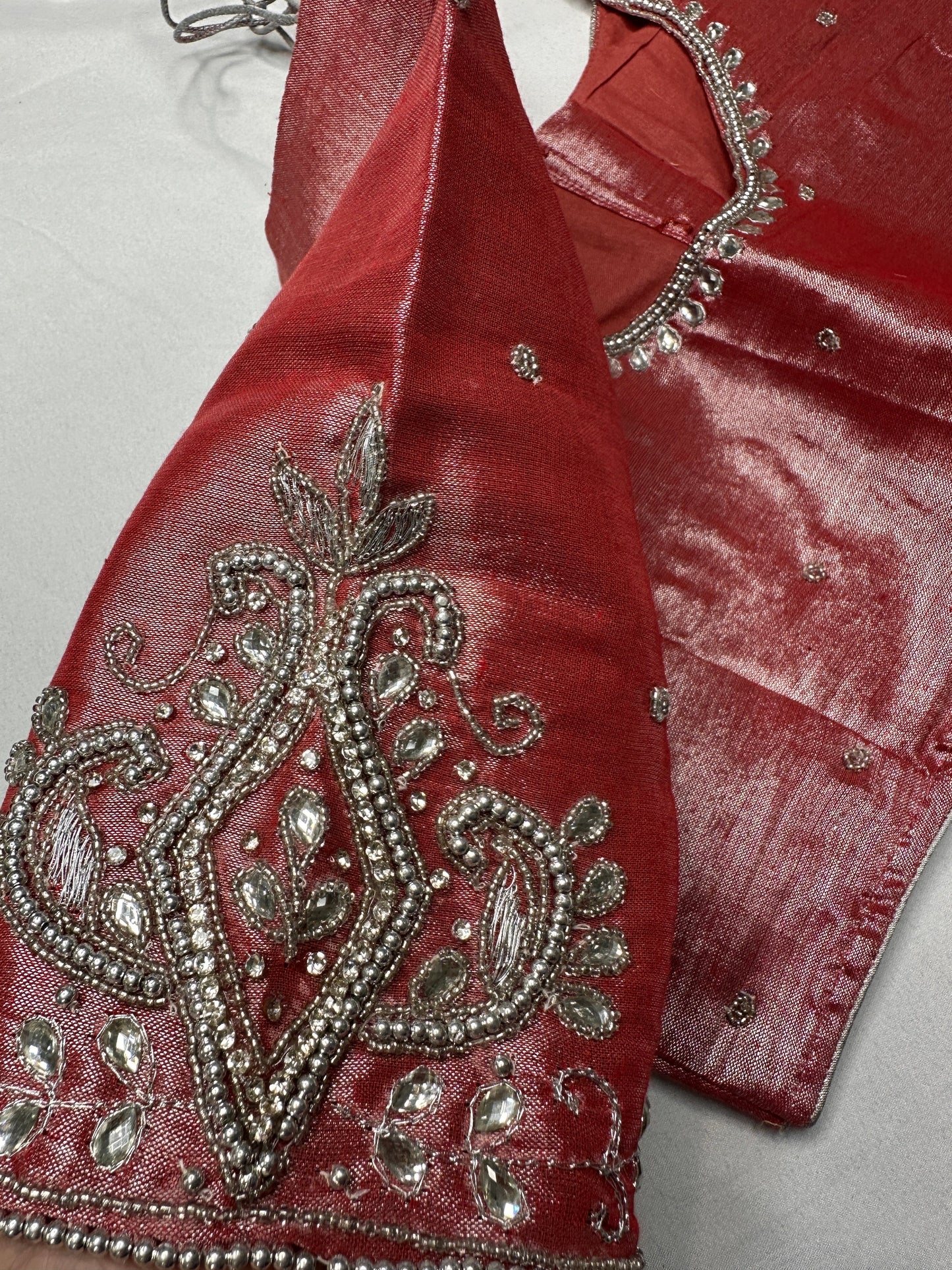 Pink Silver Tissue Blouse