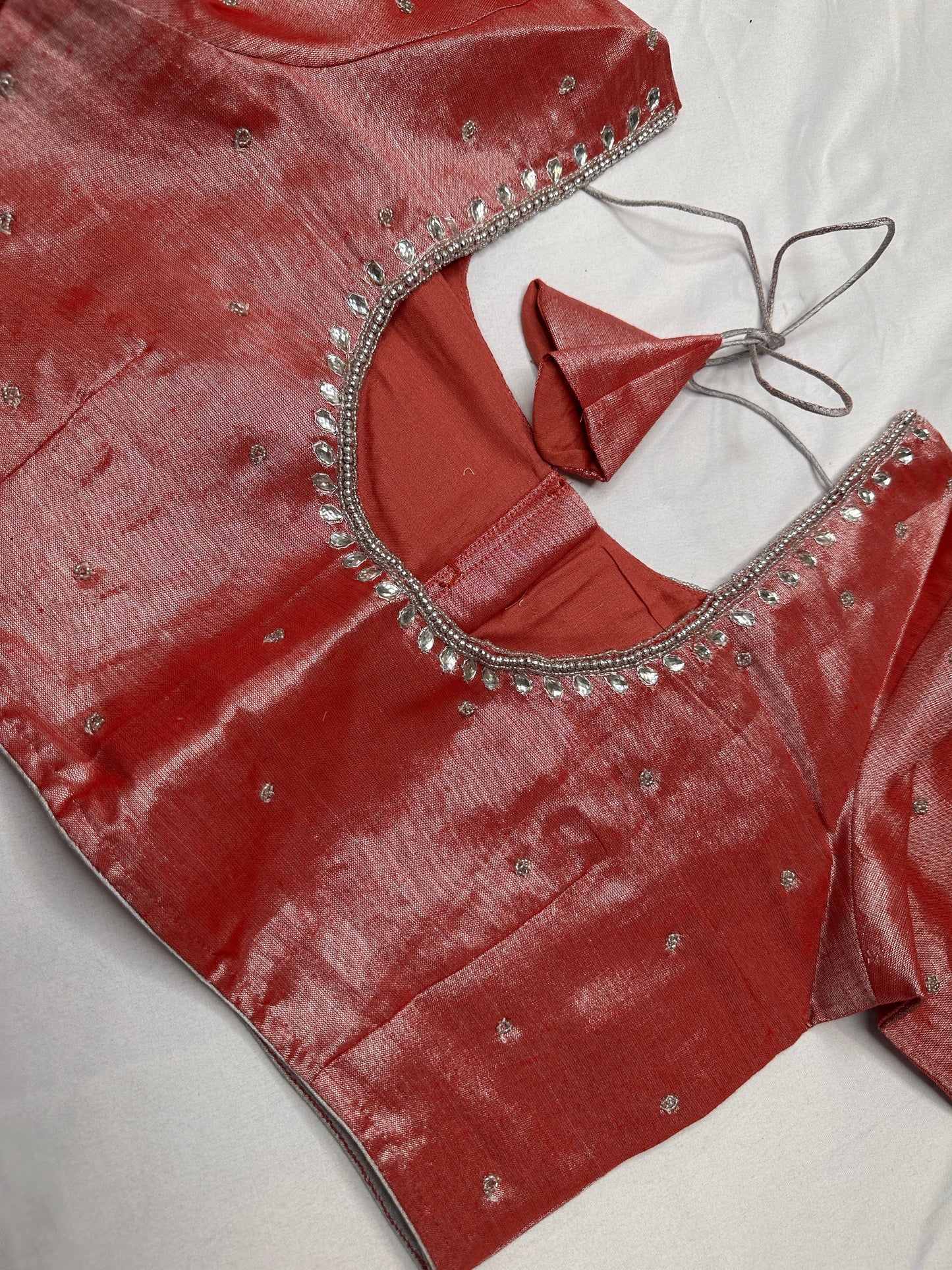 Pink Silver Tissue Blouse
