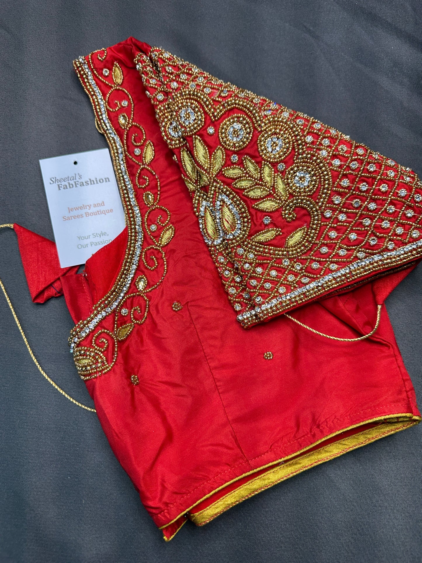 Red Maggam Aari Blouse