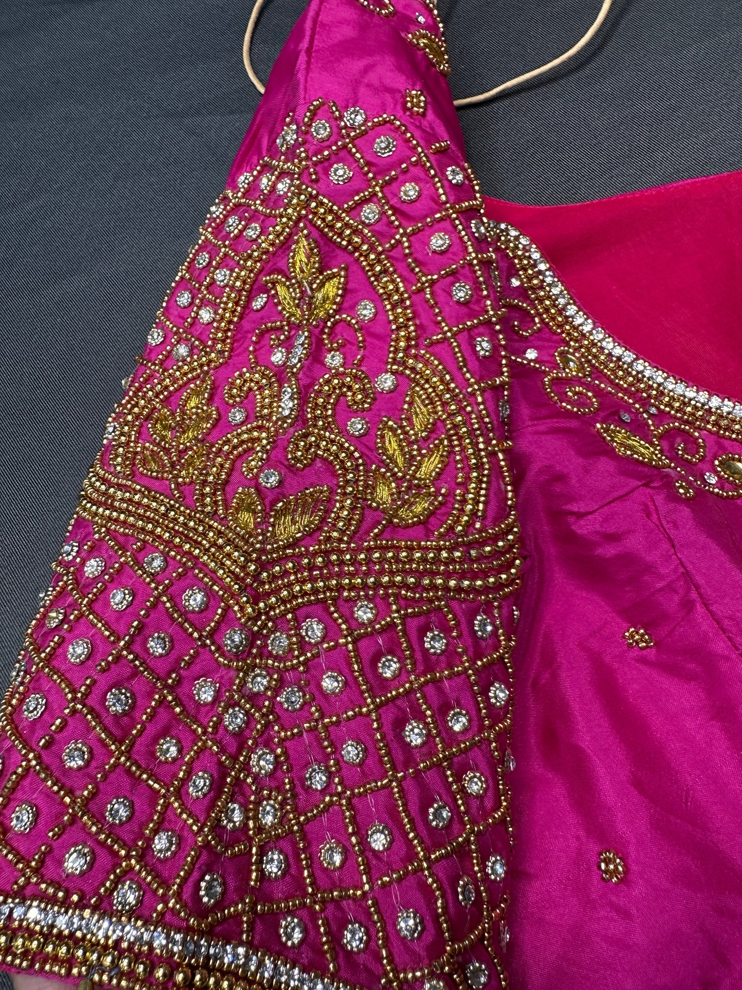 Pink Maggam Aari Work Blouse