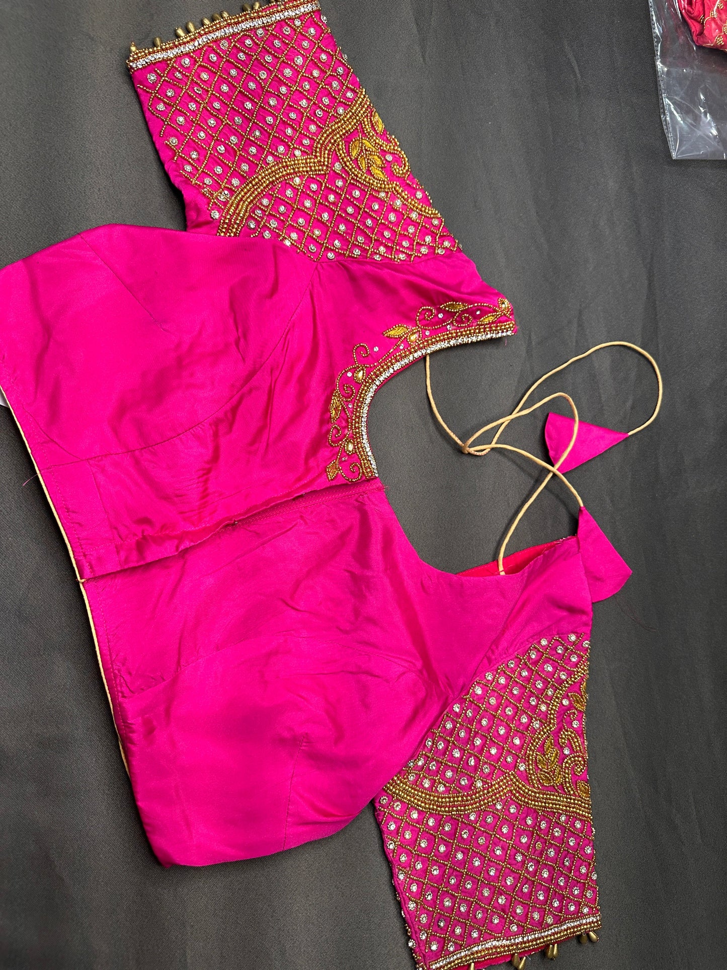 Pink Maggam Aari Work Blouse