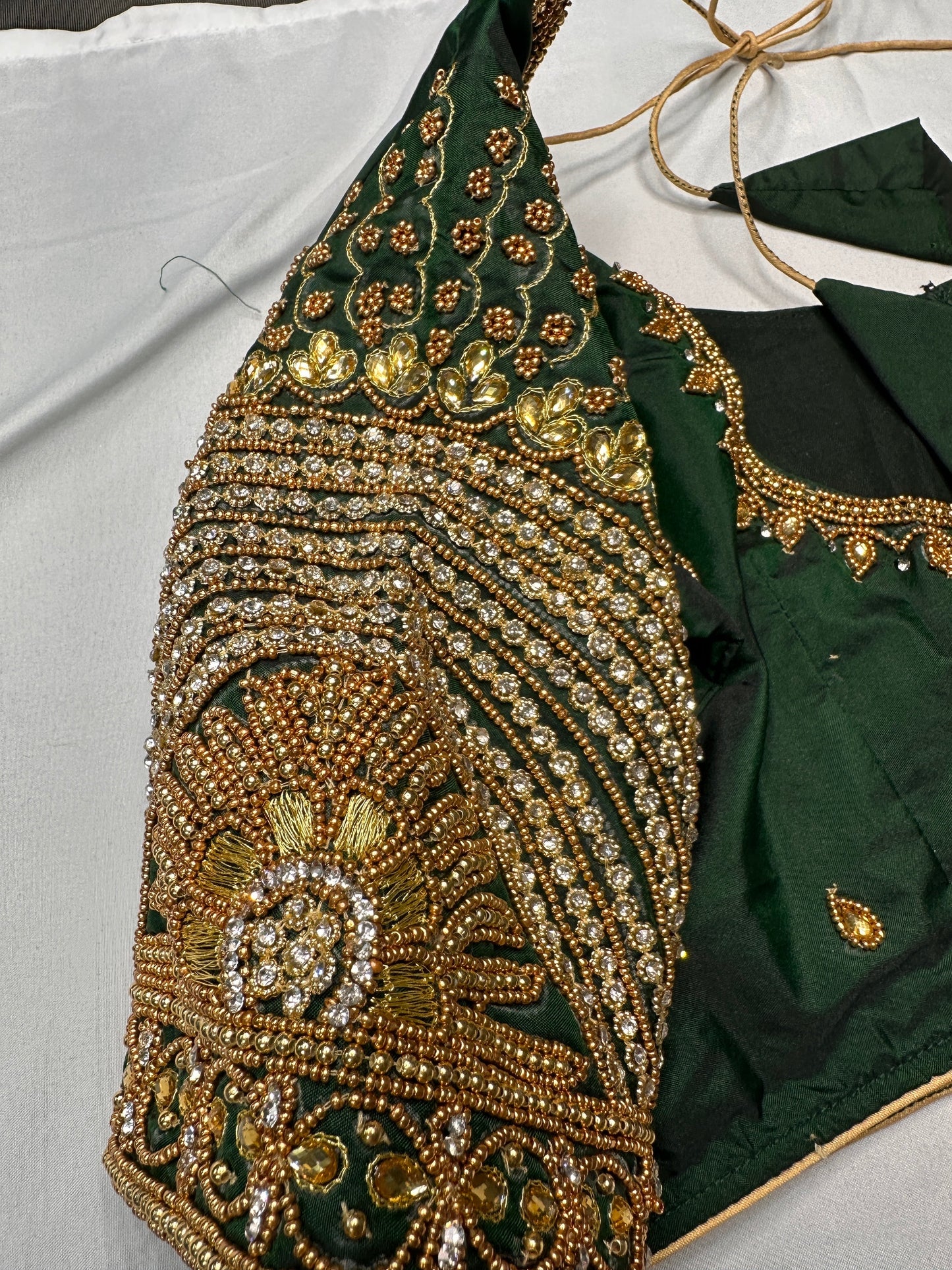 Green Maggam Aari Work Blouse