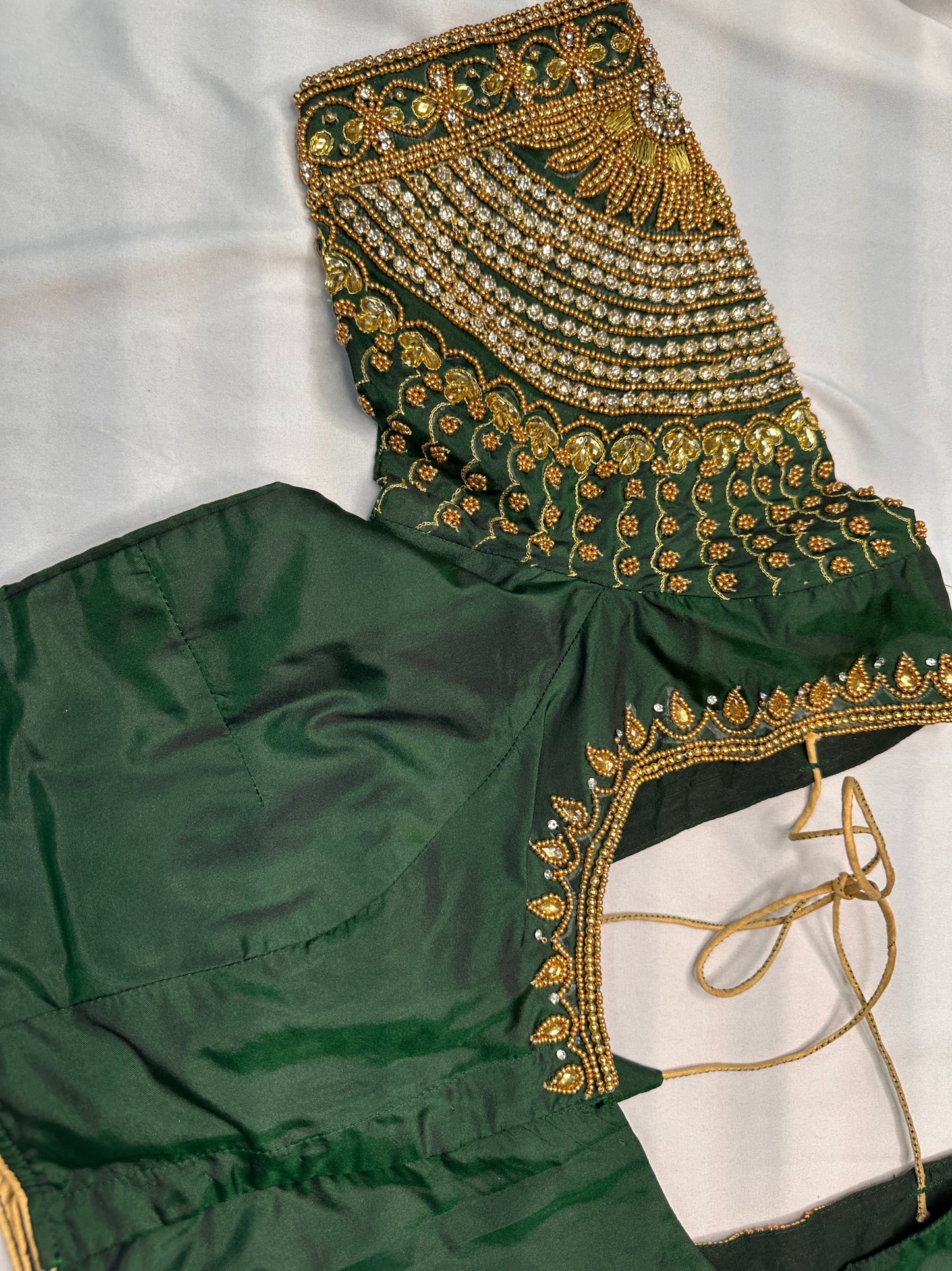 Green Maggam Aari Work Blouse