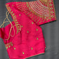 Pink Maggam Aari Work Blouse