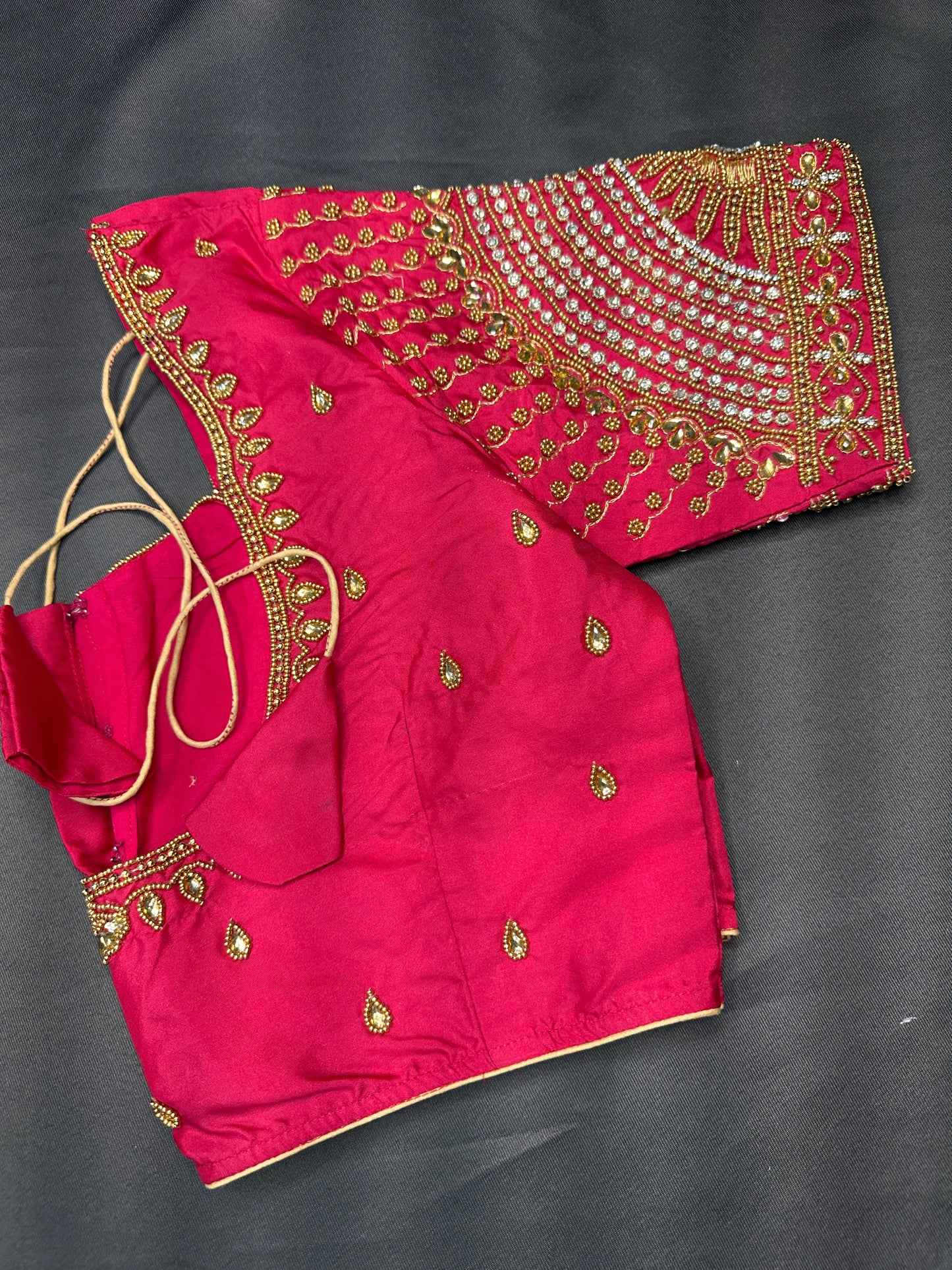 Pink Maggam Aari Work Blouse