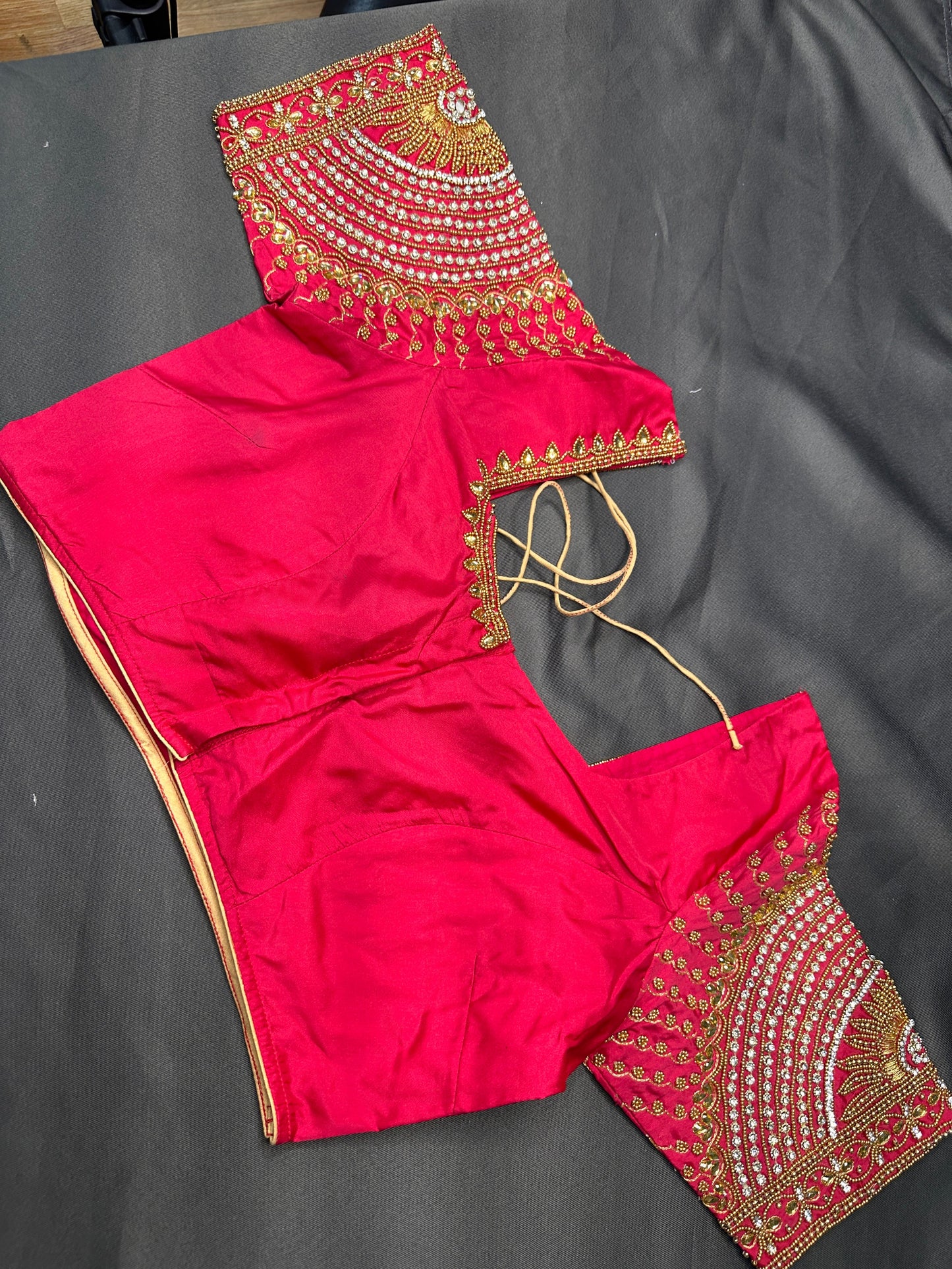 Pink Maggam Aari Work Blouse