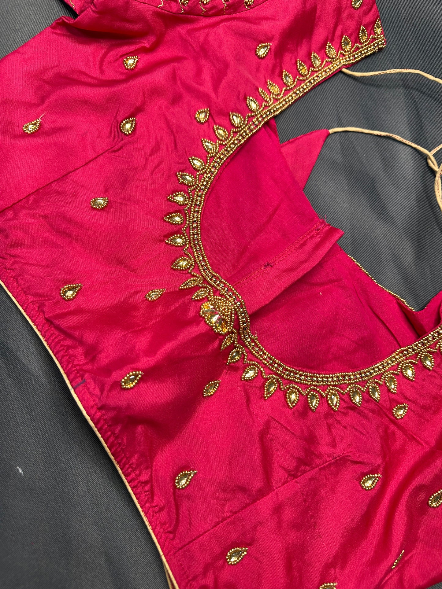 Pink Maggam Aari Work Blouse