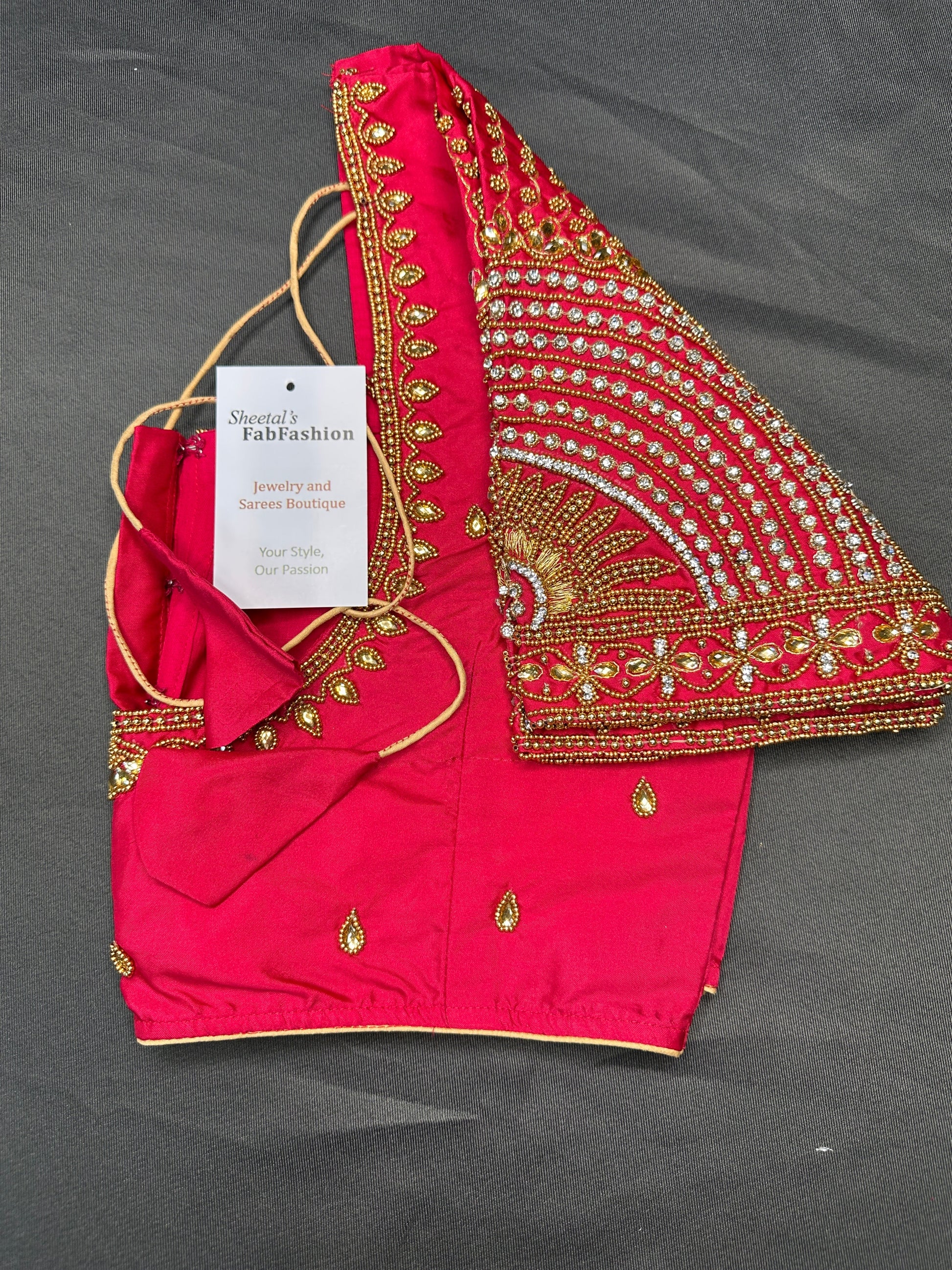 Pink Maggam Aari Work Blouse