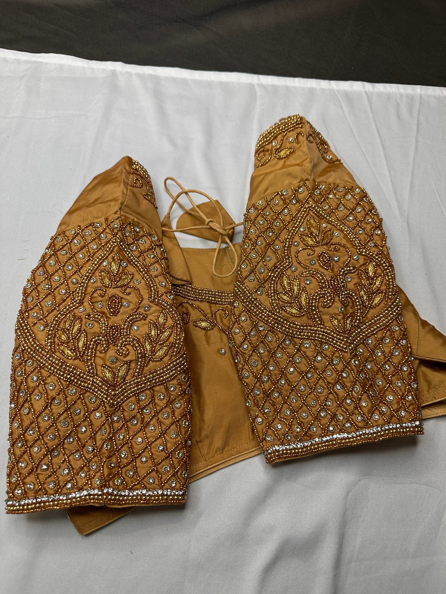 Brownish Gold Maggam Blouse