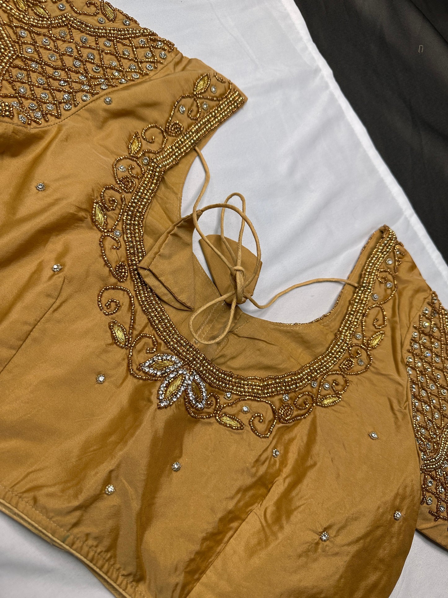 Brownish Gold Maggam Blouse