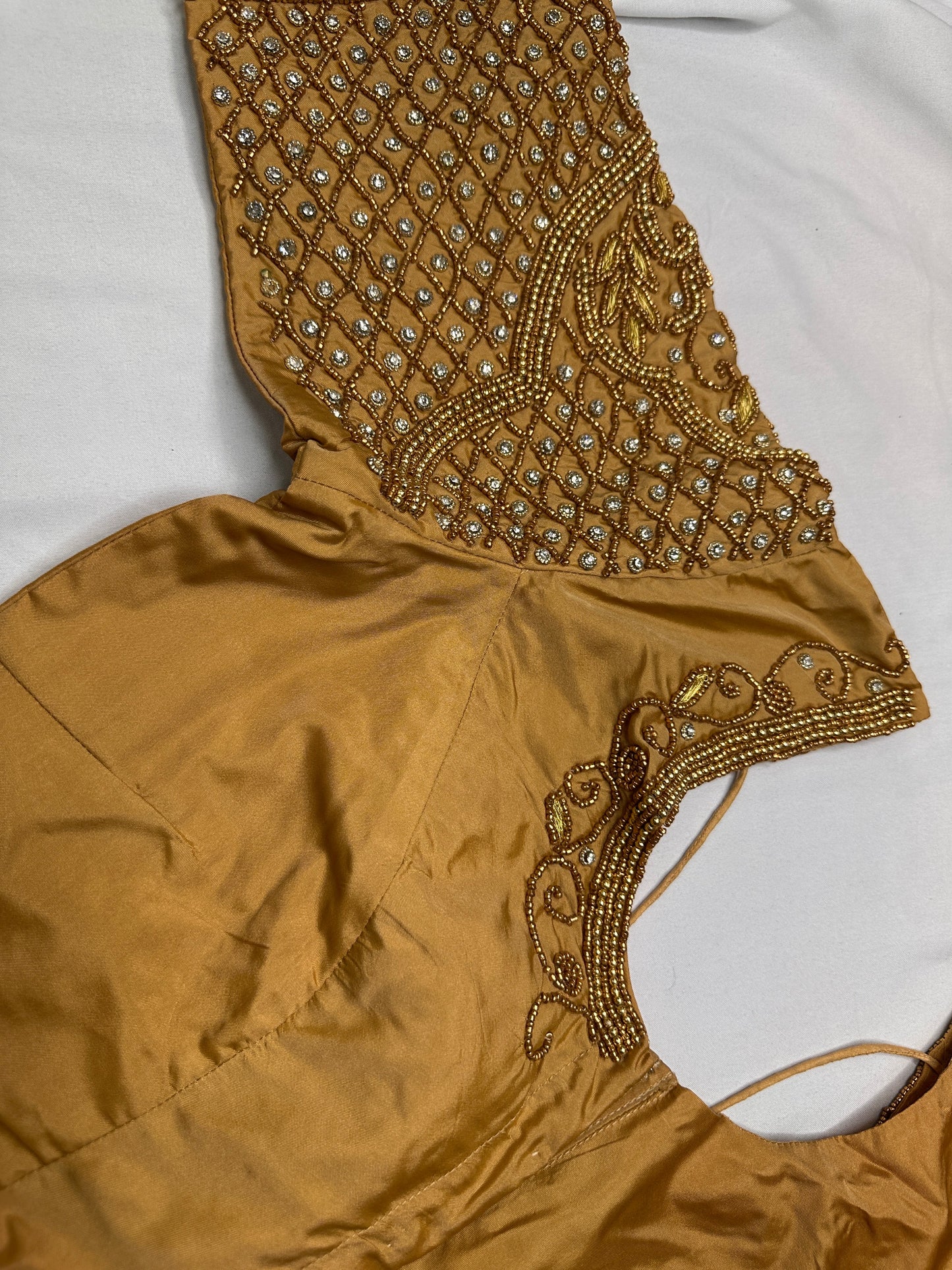 Brownish Gold Maggam Blouse