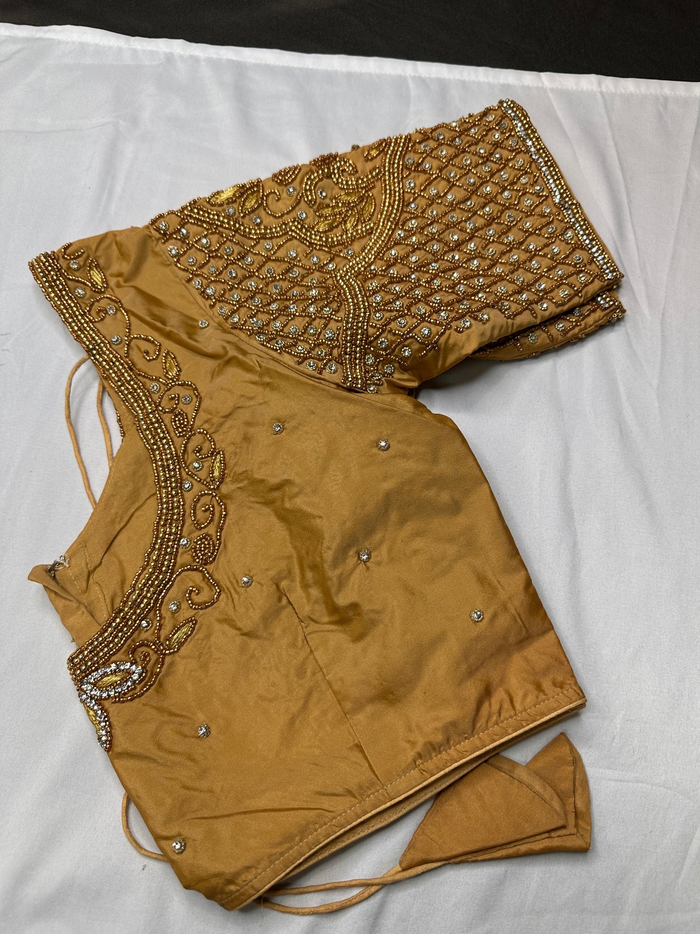 Brownish Gold Maggam Blouse