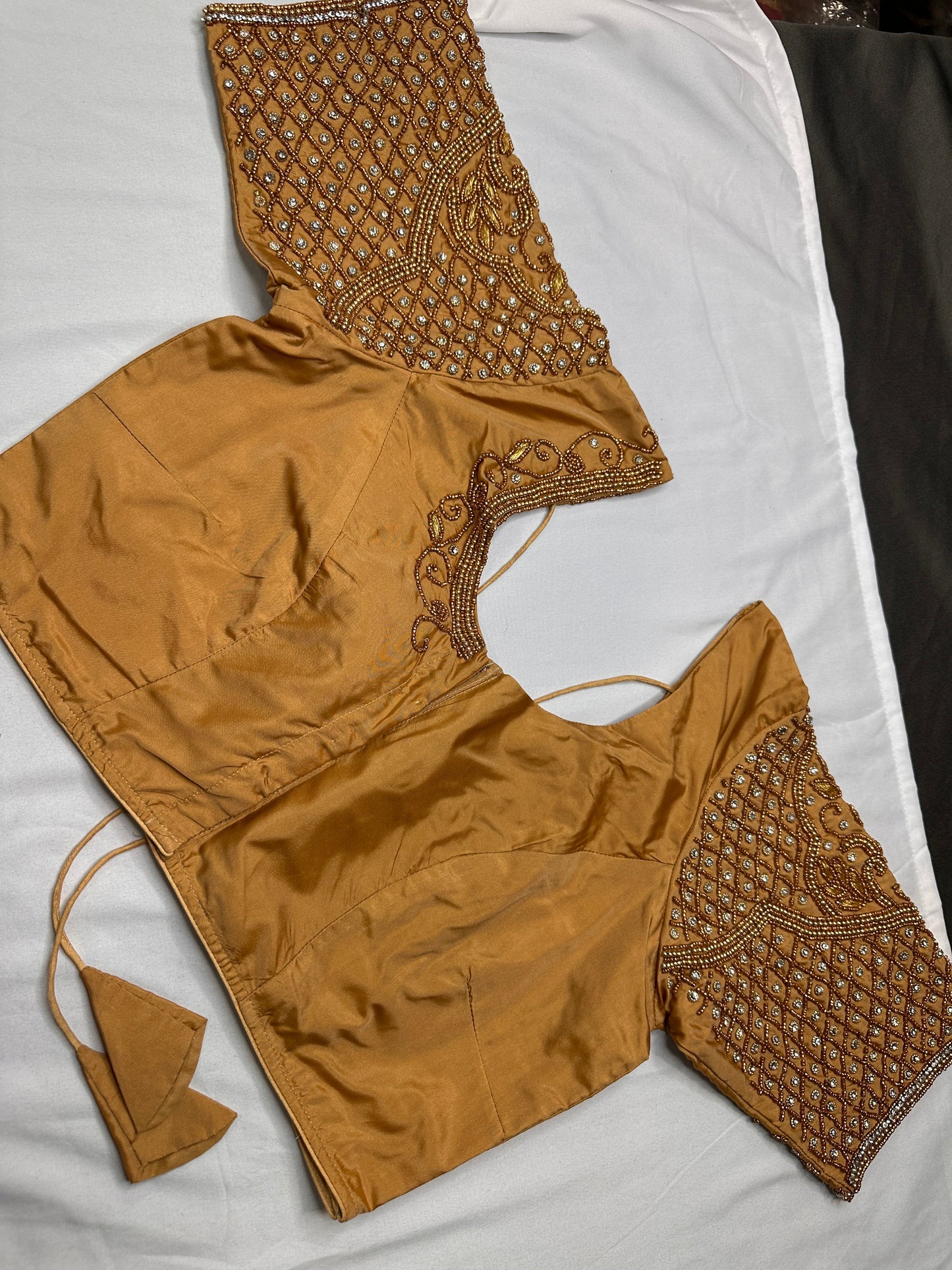 Brownish Gold Maggam Blouse