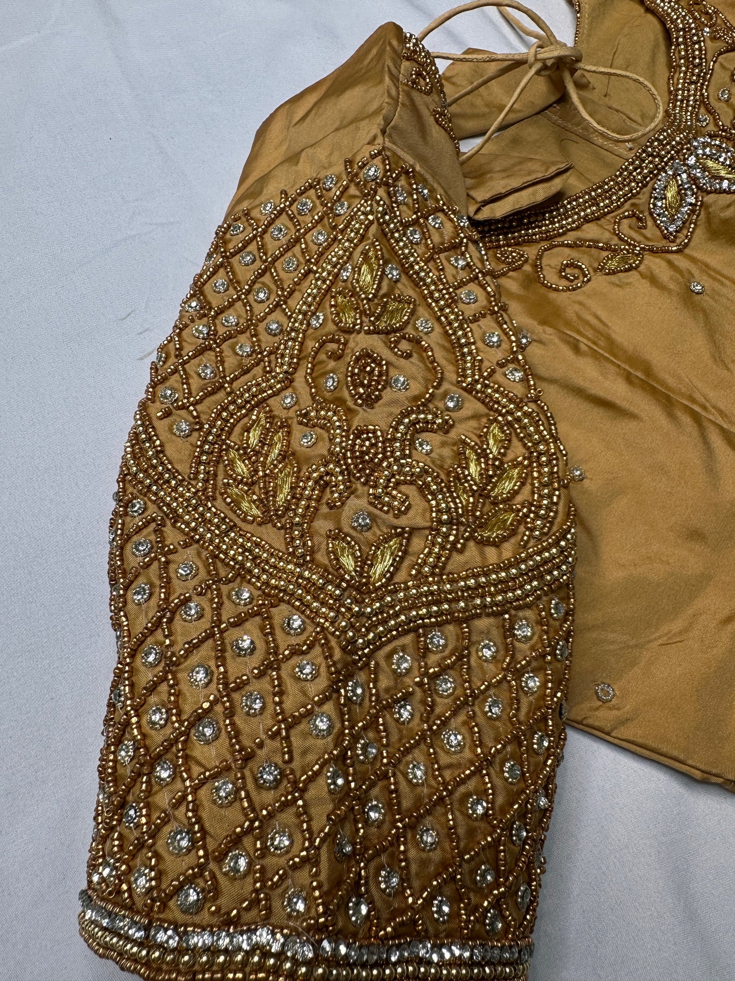 Brownish Gold Maggam Blouse