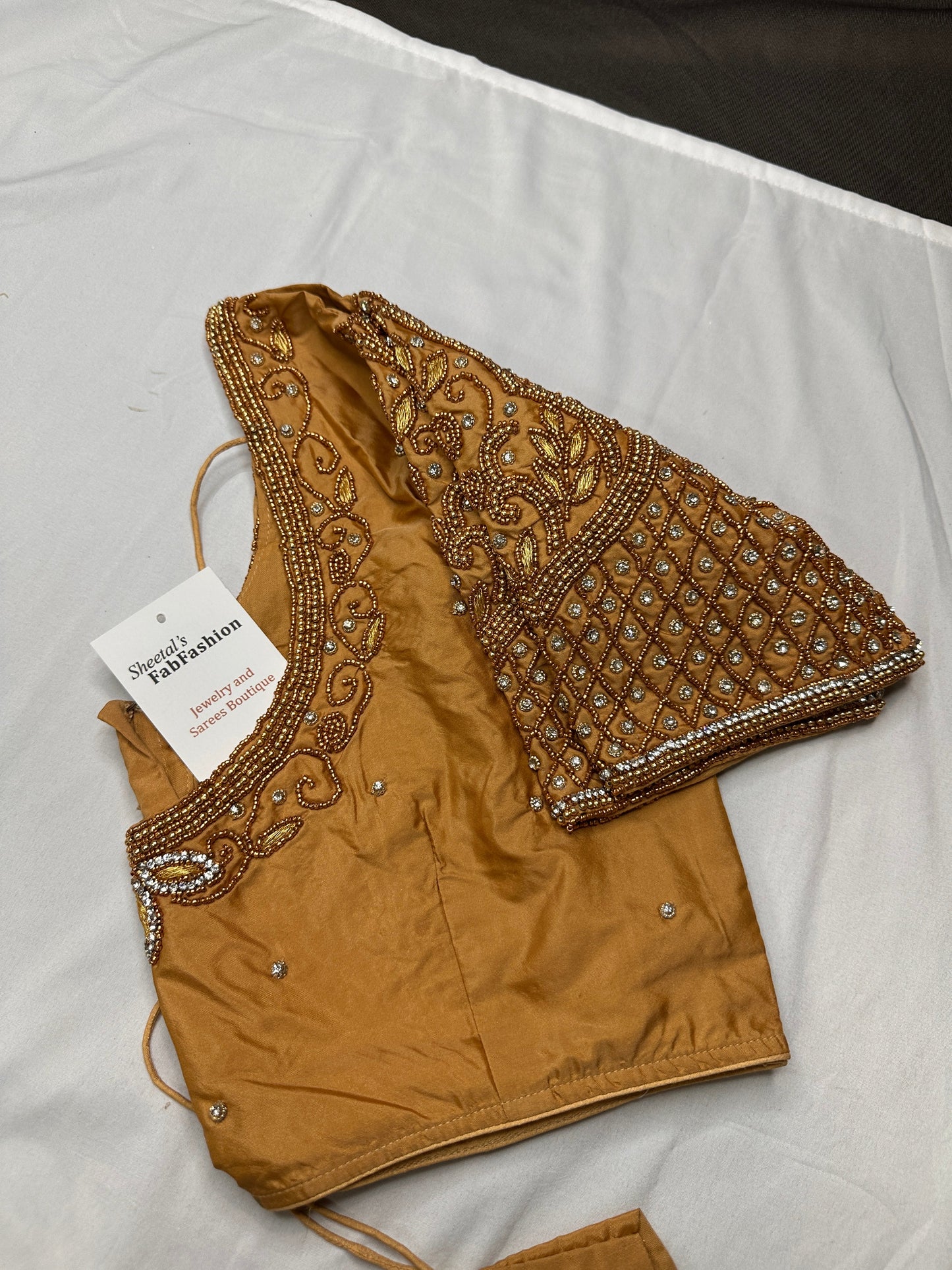 Brownish Gold Maggam Blouse