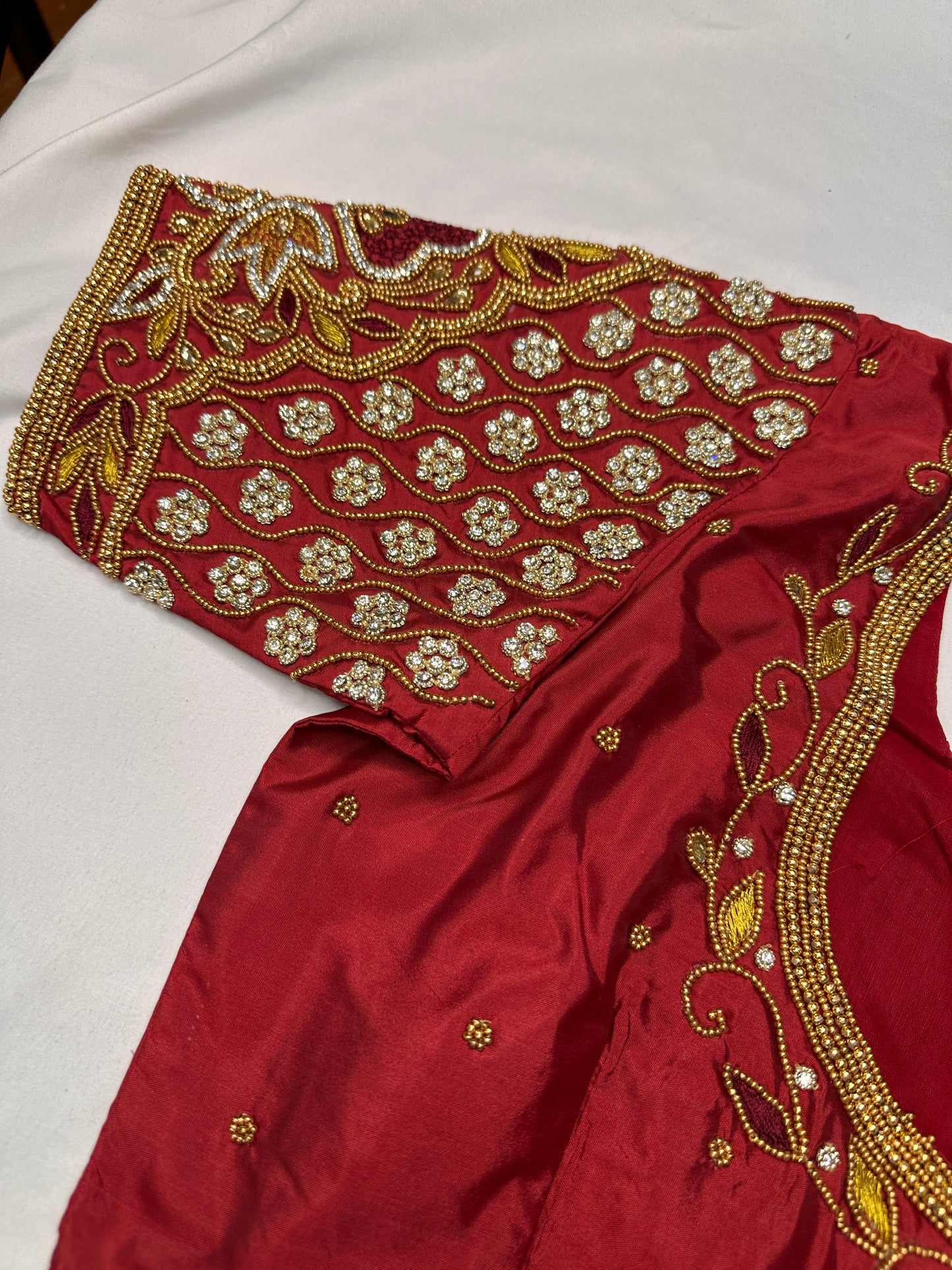 Red Maggam Aari Blouse