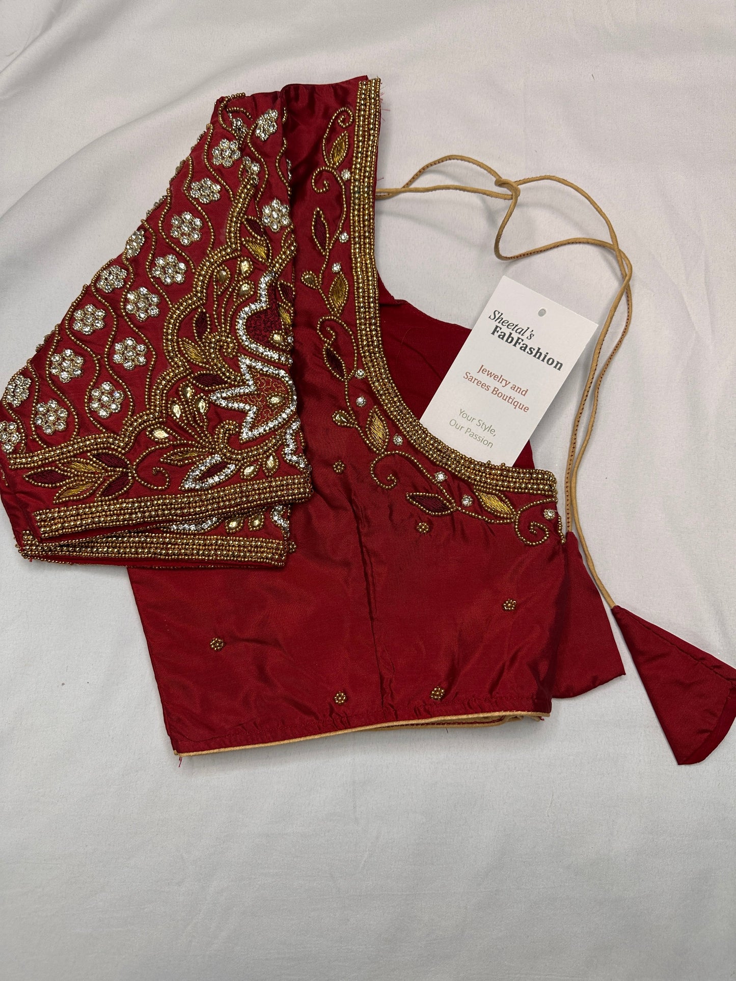 Red Maggam Aari Blouse