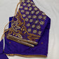 Bluish Purple Maggam Aari Blouse