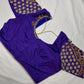 Bluish Purple Maggam Aari Blouse