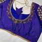 Bluish Purple Maggam Aari Blouse