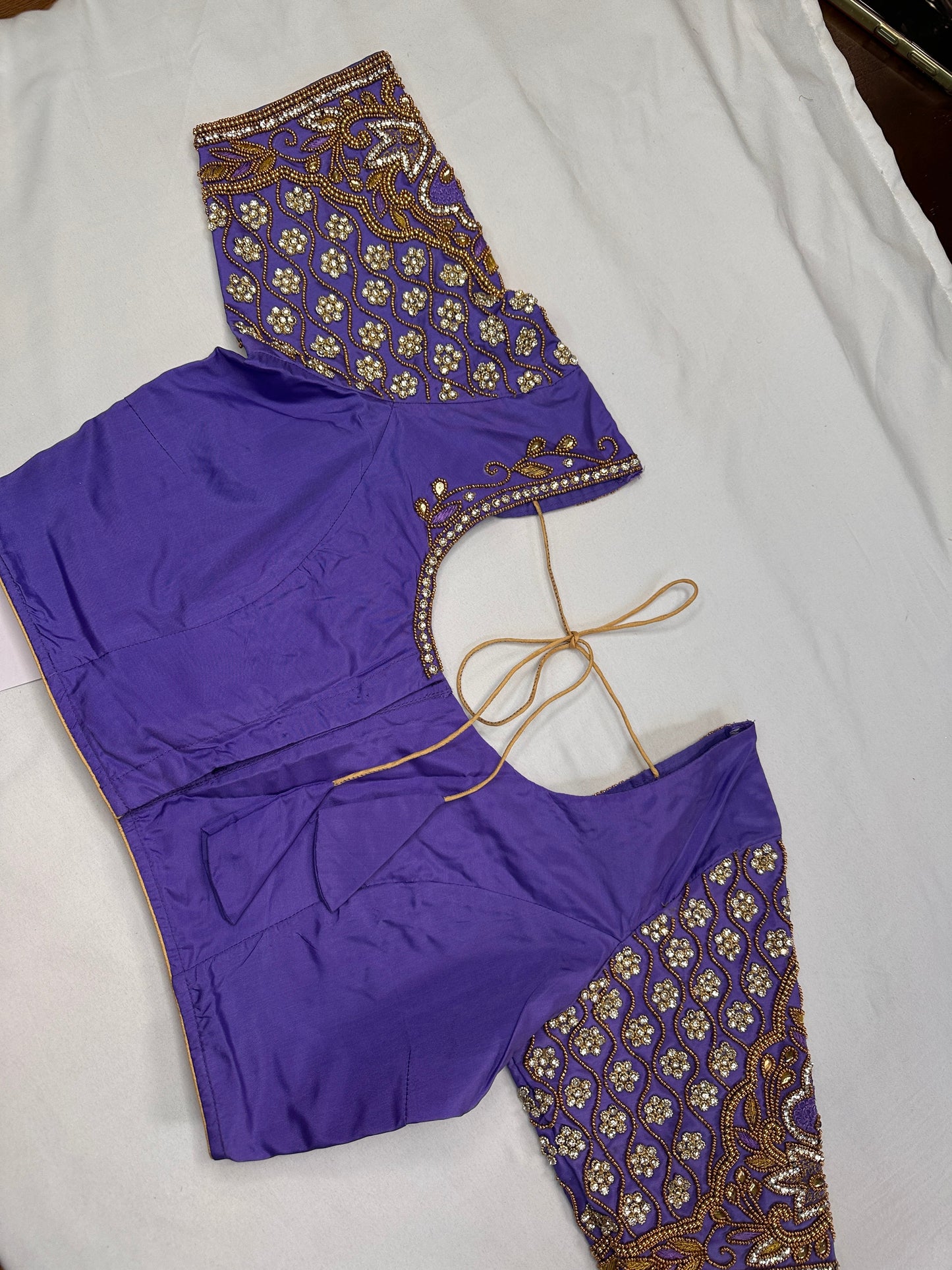 Lavender Purple Maggam Aari Blouse