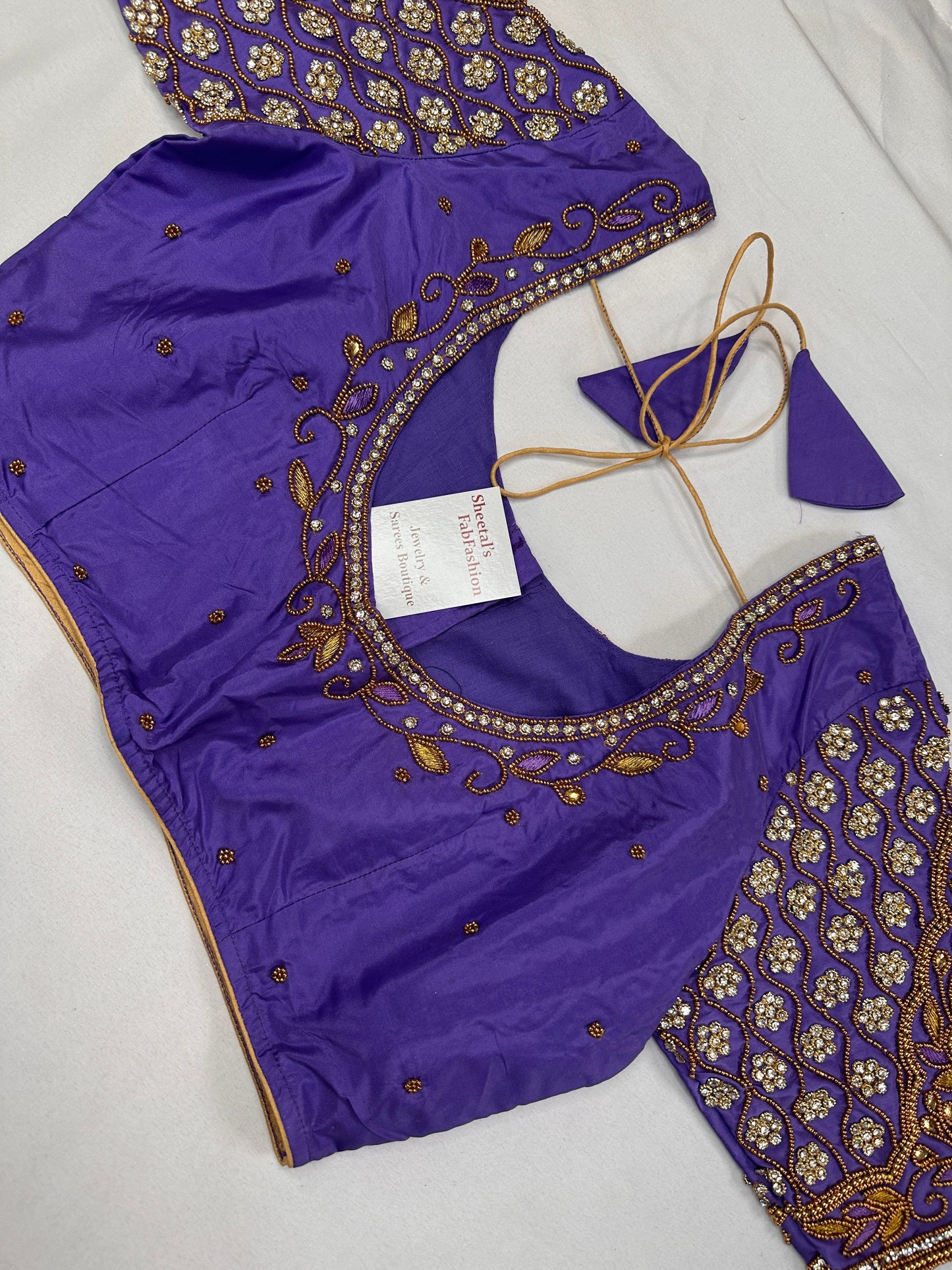 Lavender Purple Maggam Aari Blouse