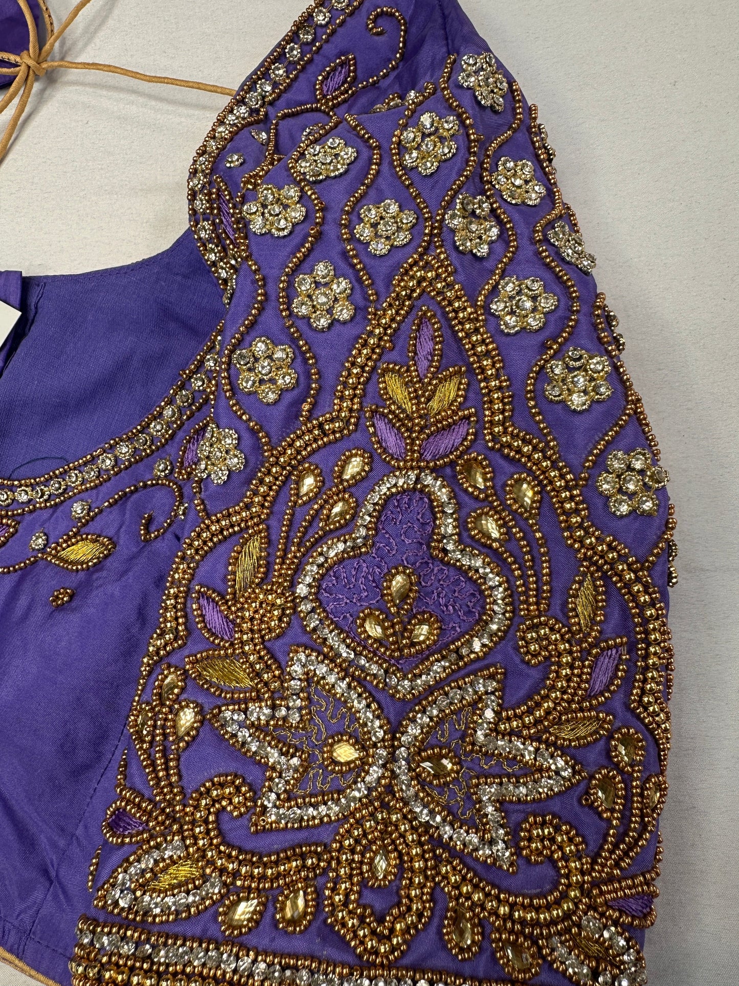 Lavender Purple Maggam Aari Blouse