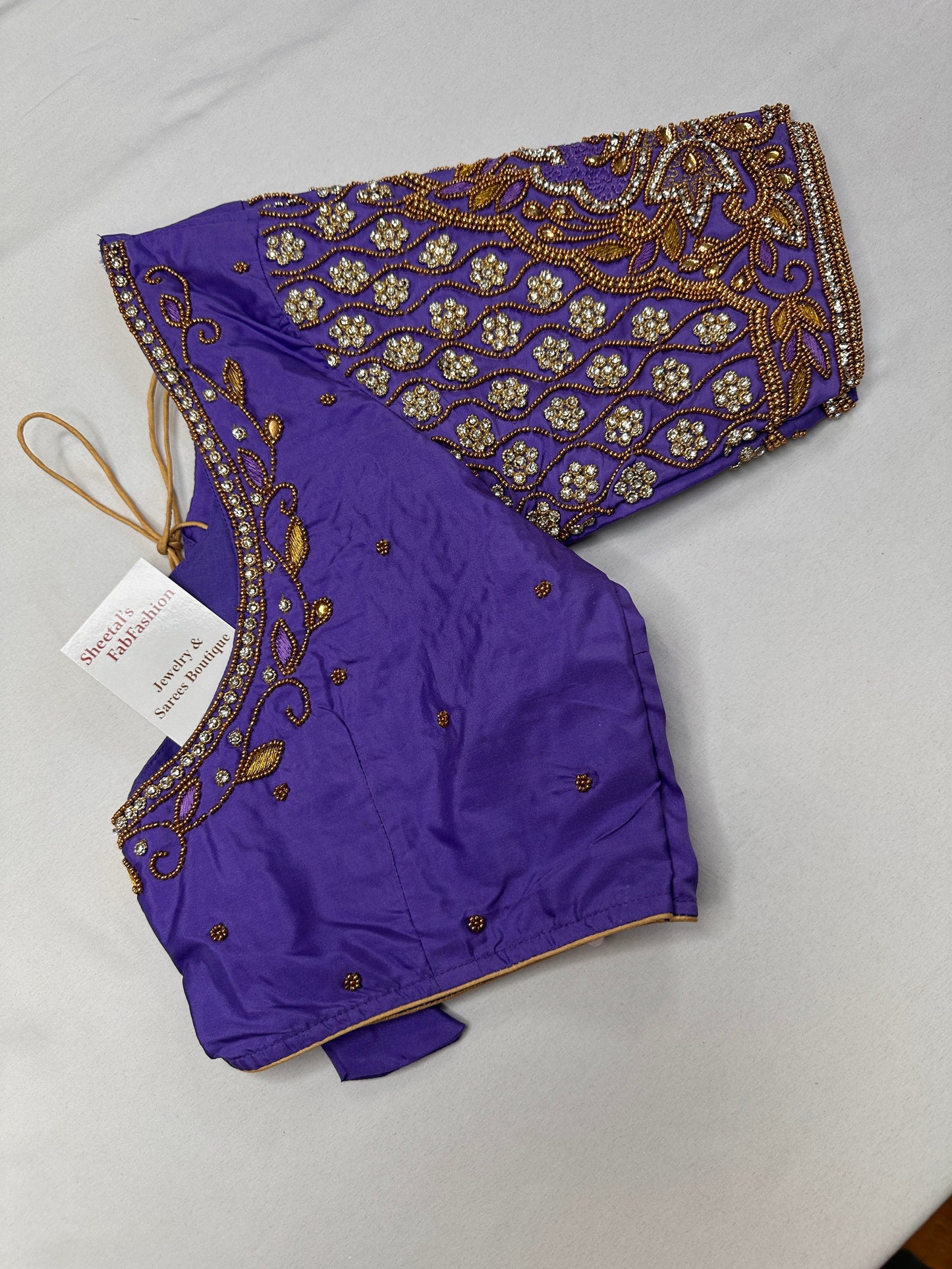 Lavender Purple Maggam Aari Blouse