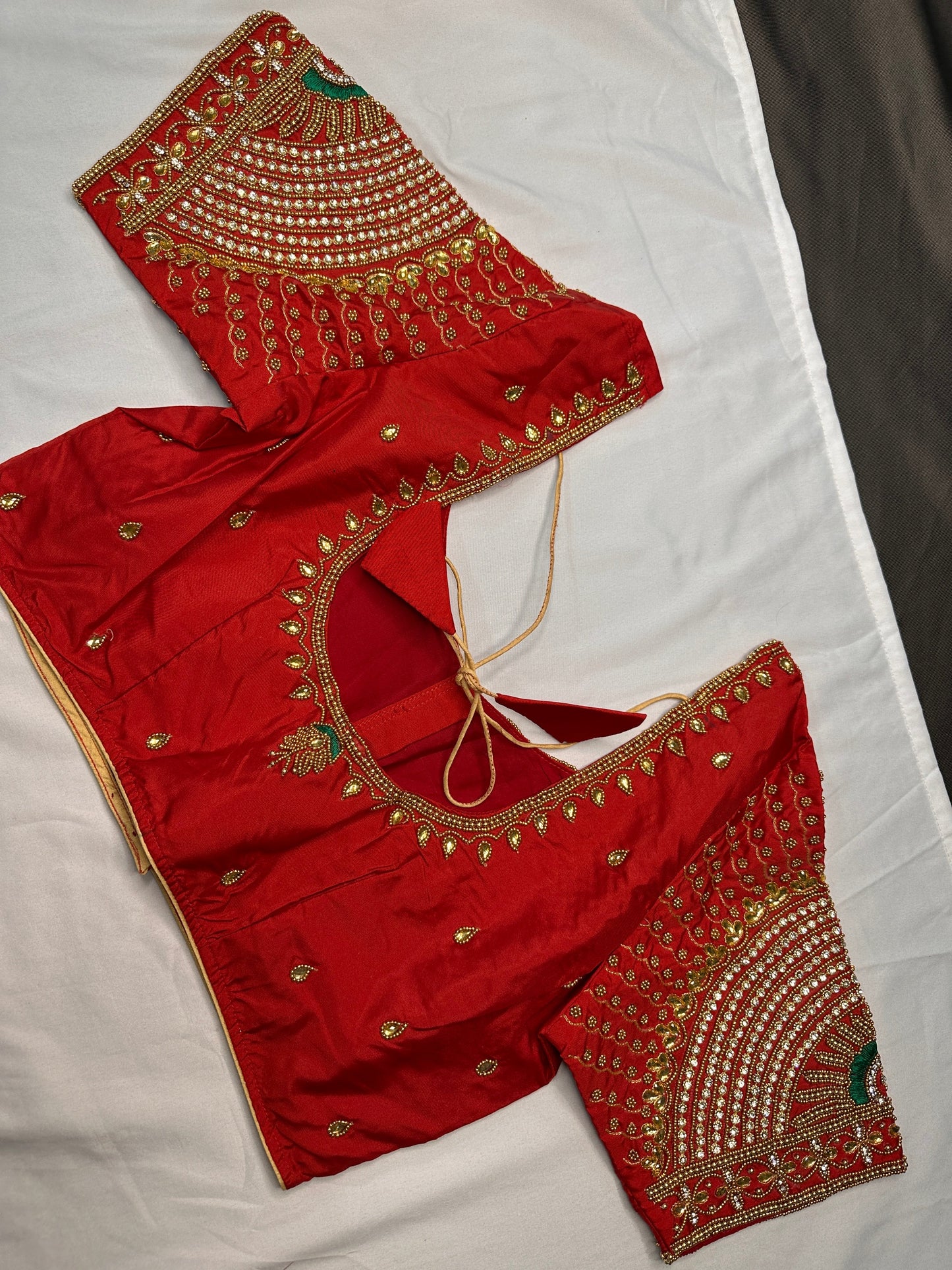 Red Maggam Blouse