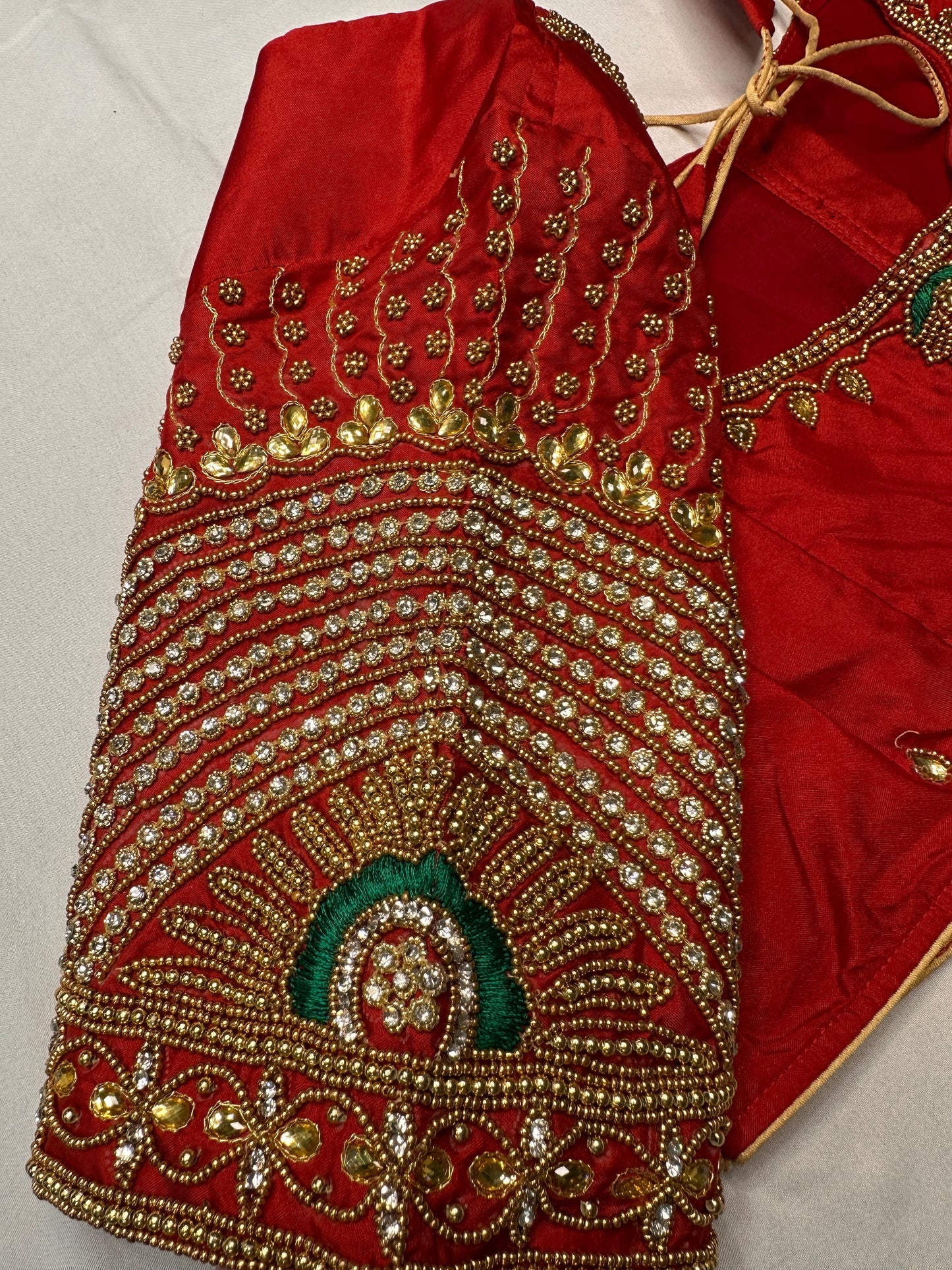 Red Maggam Blouse