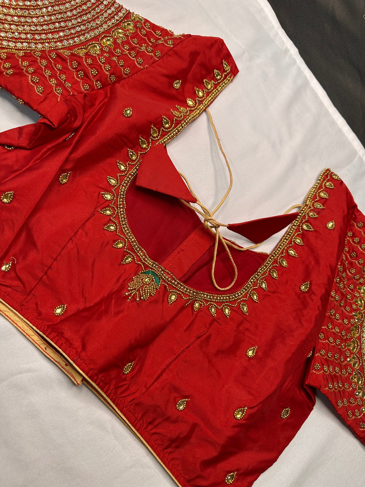 Red Maggam Blouse
