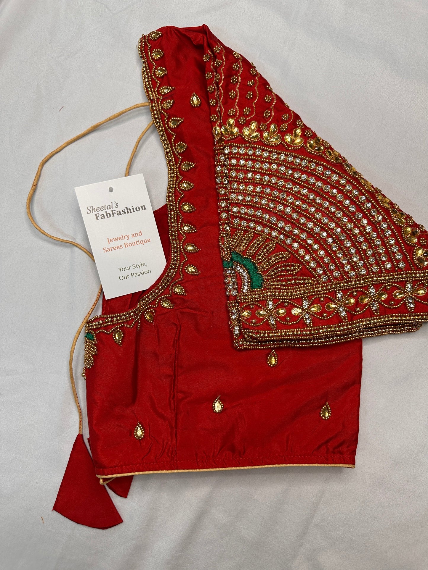 Red Maggam Blouse