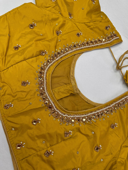 Mehendi Green Maggam Aari Work Blouse