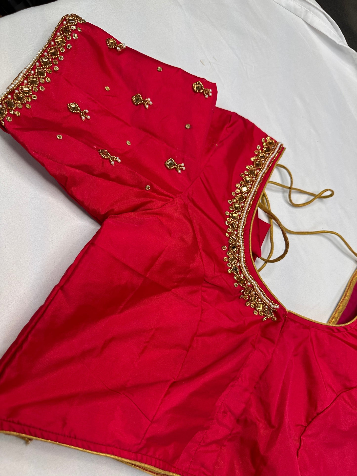 Pink Maggam Aari Work Blouse