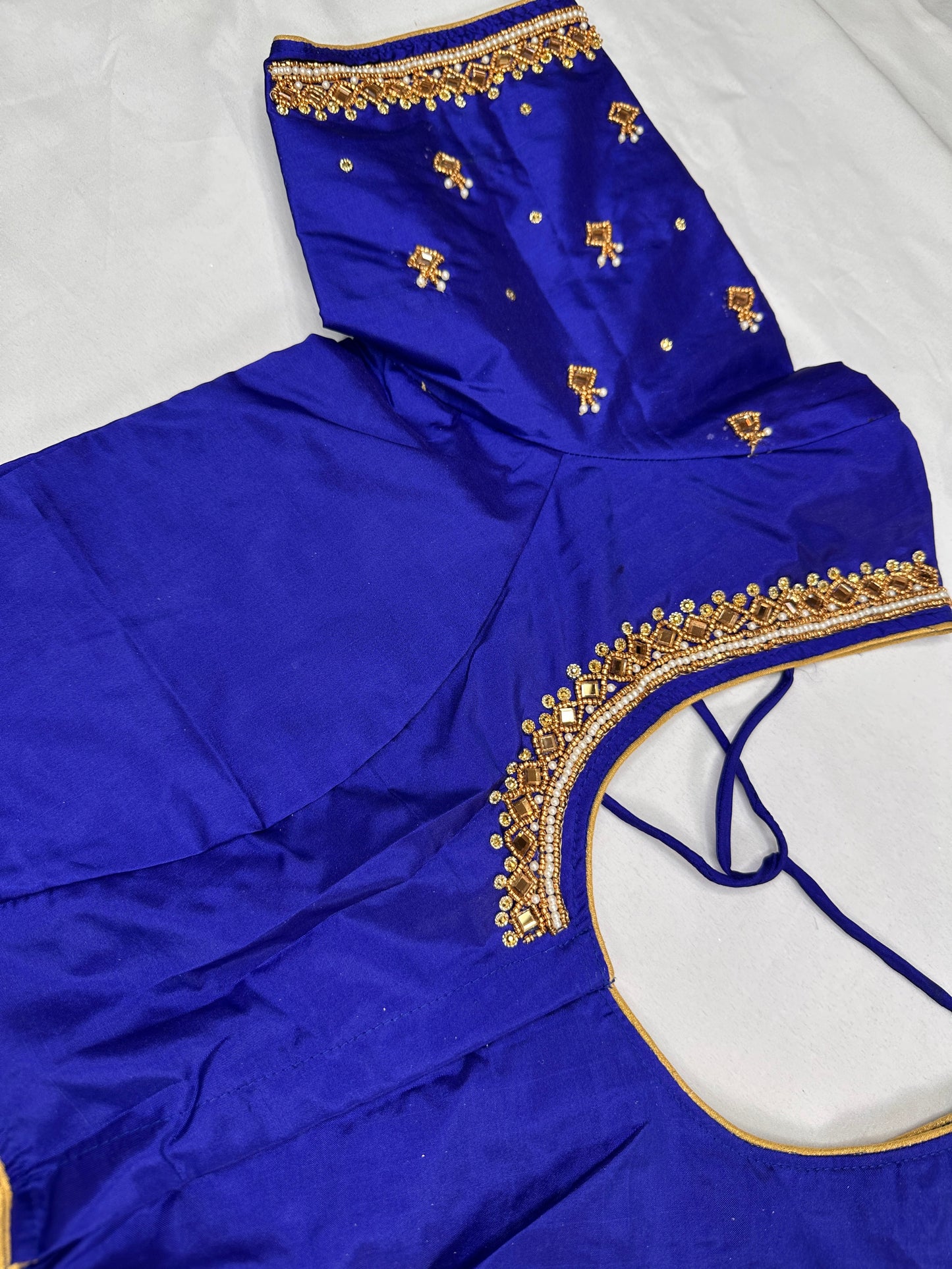 Blue Maggam Aari Work Blouse