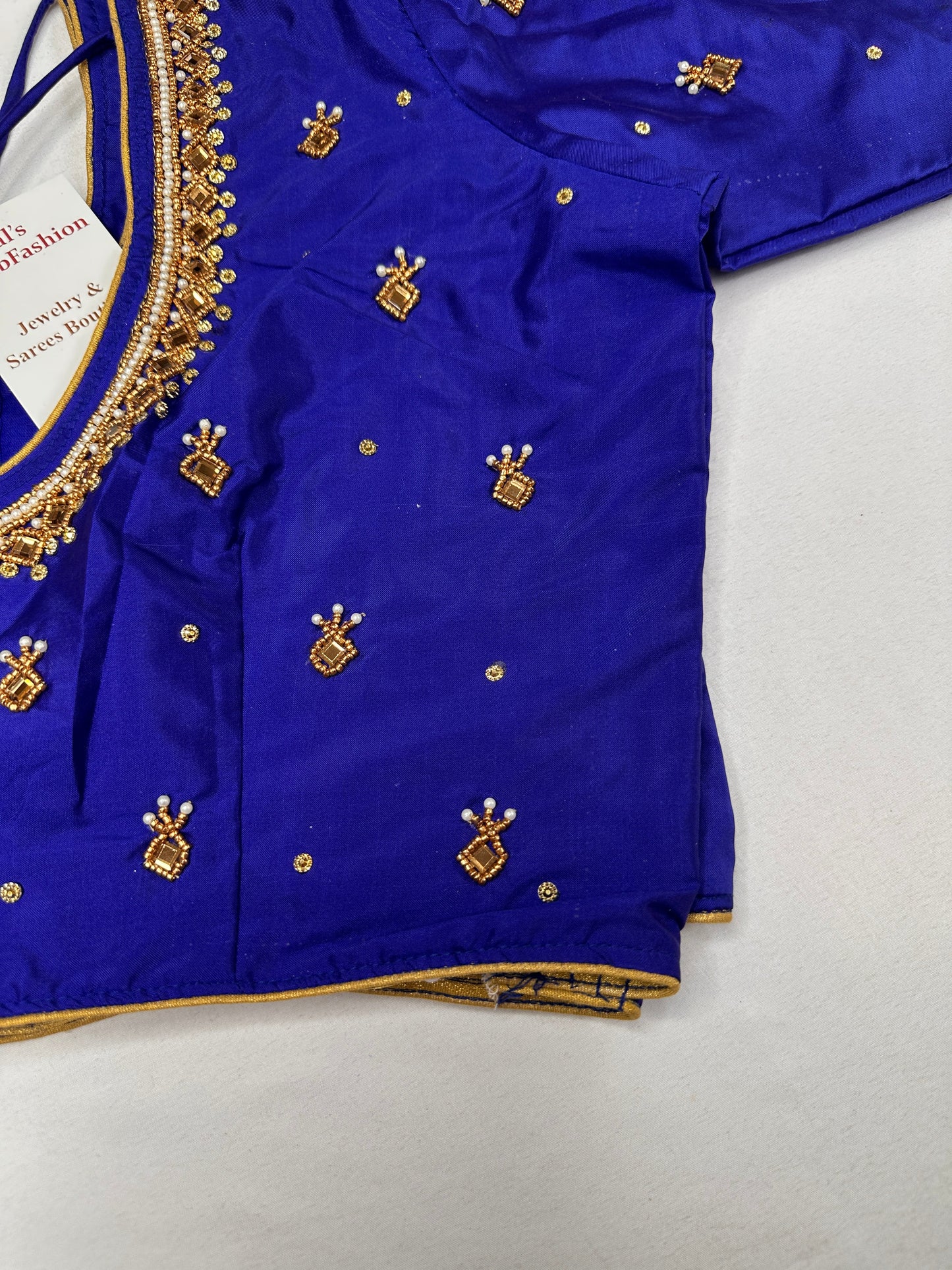 Blue Maggam Aari Work Blouse
