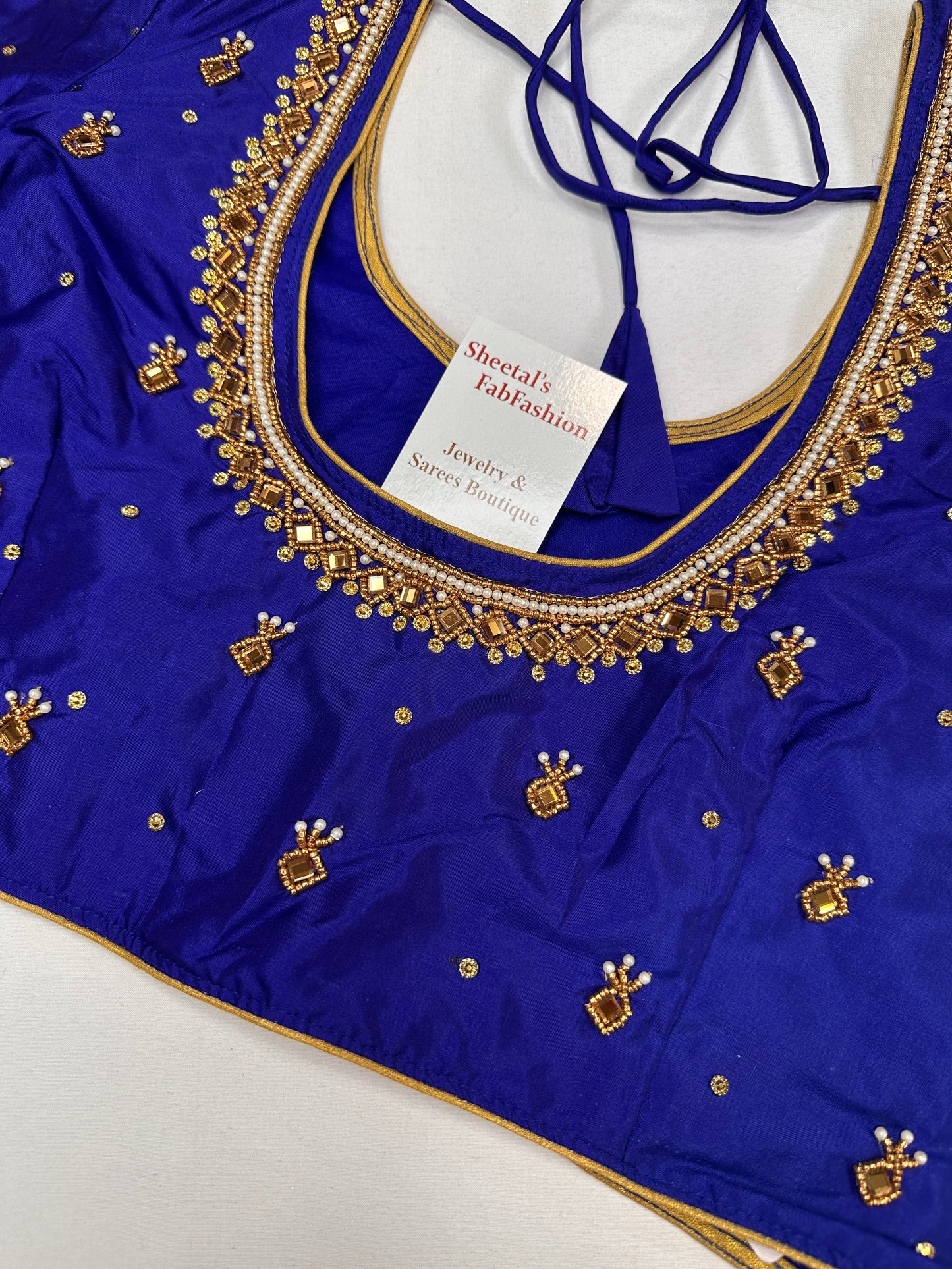 Blue Maggam Aari Work Blouse