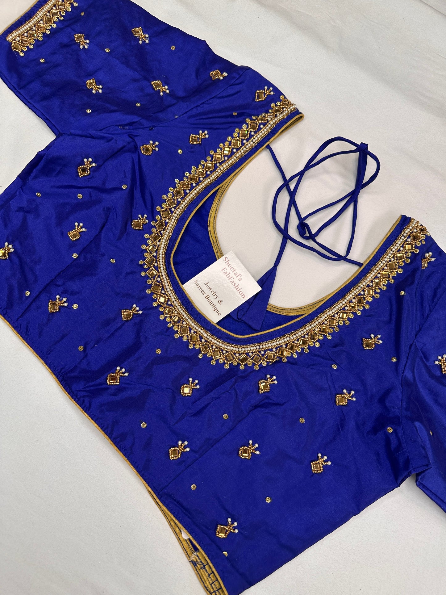 Blue Maggam Aari Work Blouse