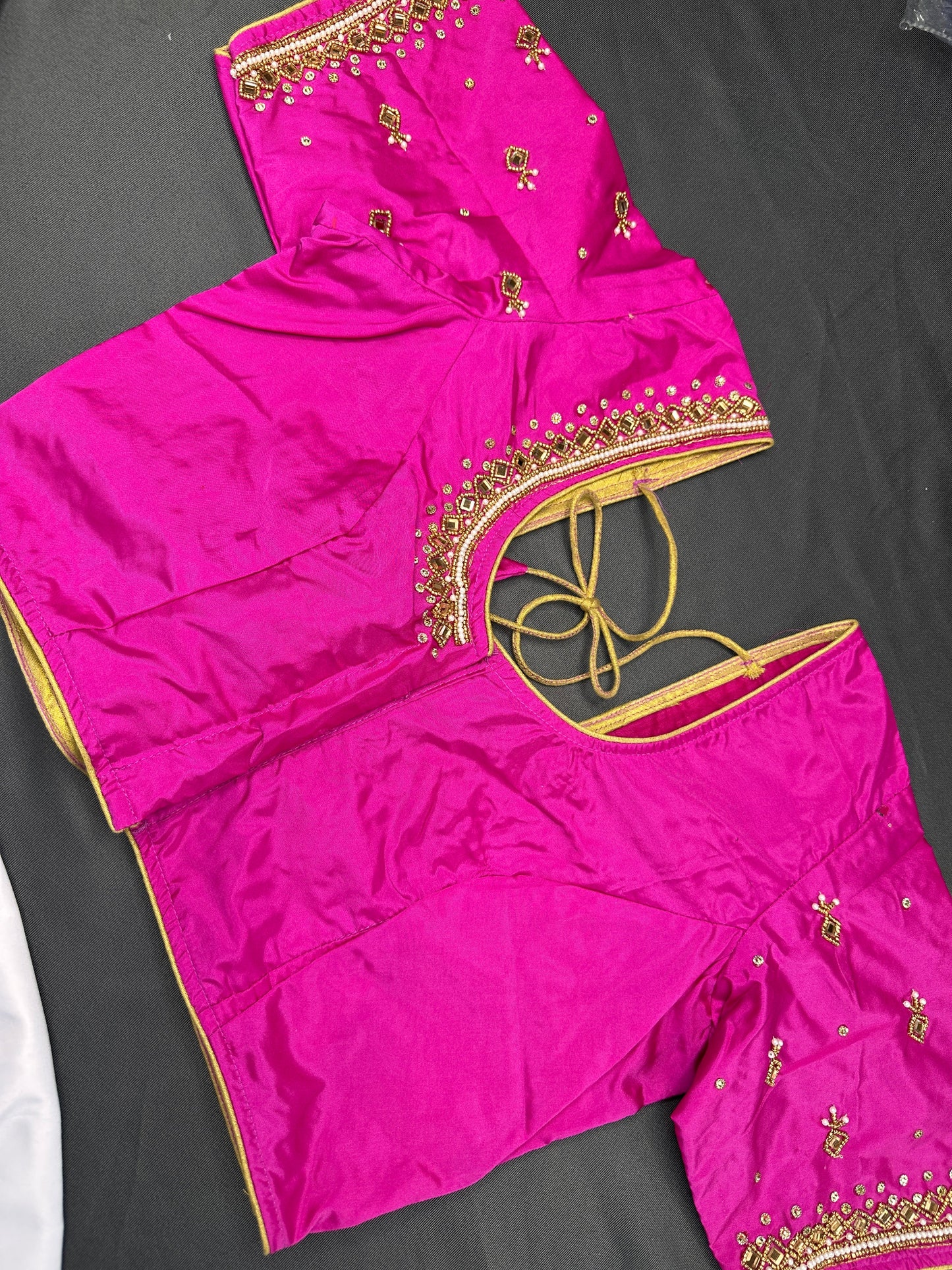 Blue Maggam Aari Work Blouse