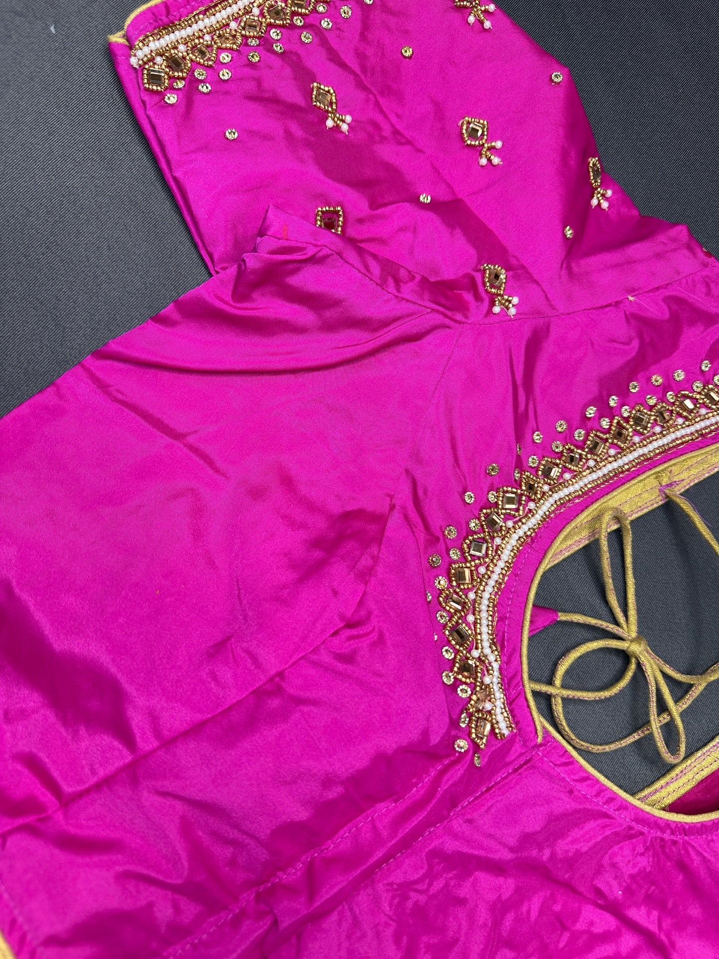 Blue Maggam Aari Work Blouse