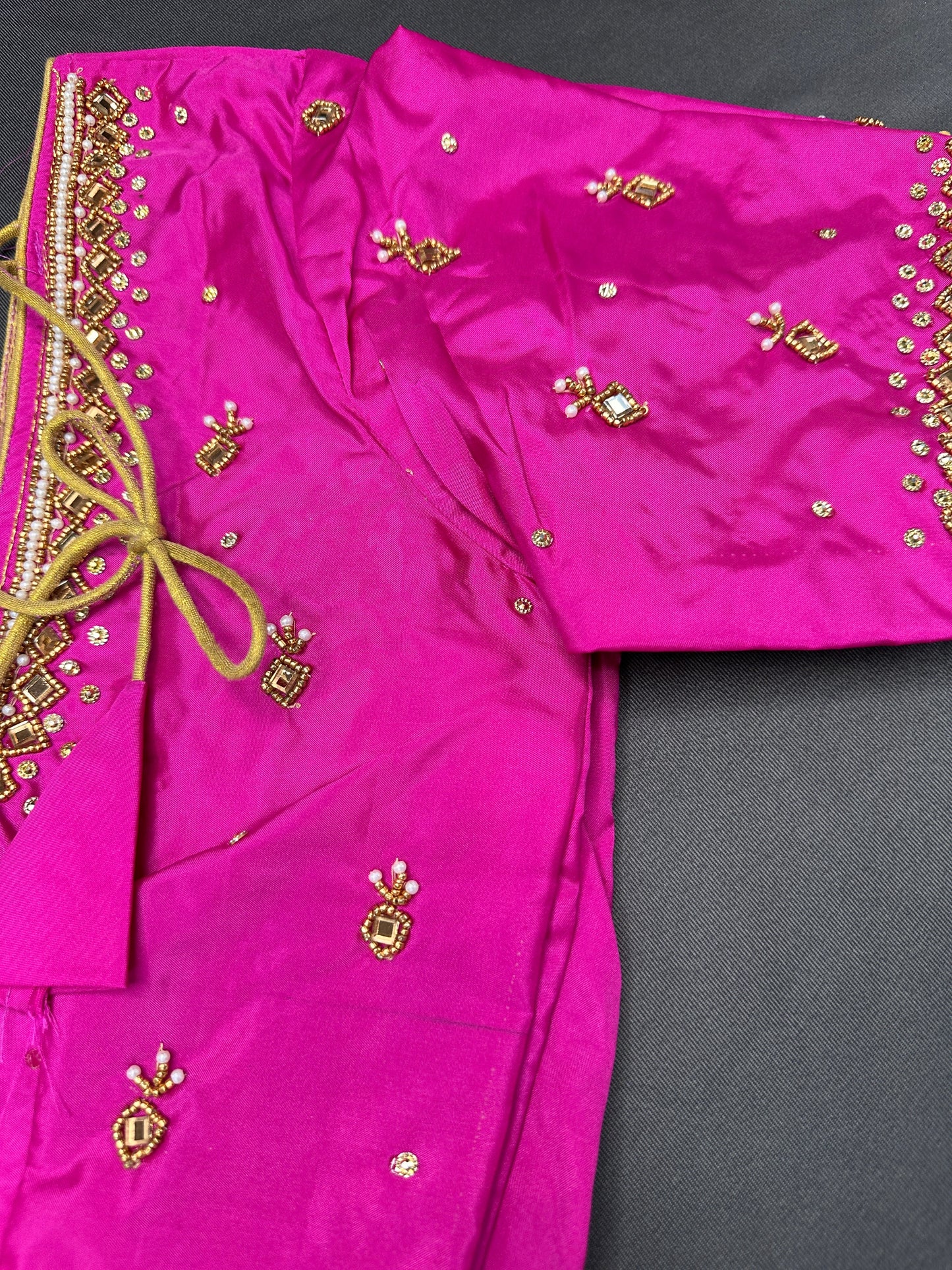 Blue Maggam Aari Work Blouse