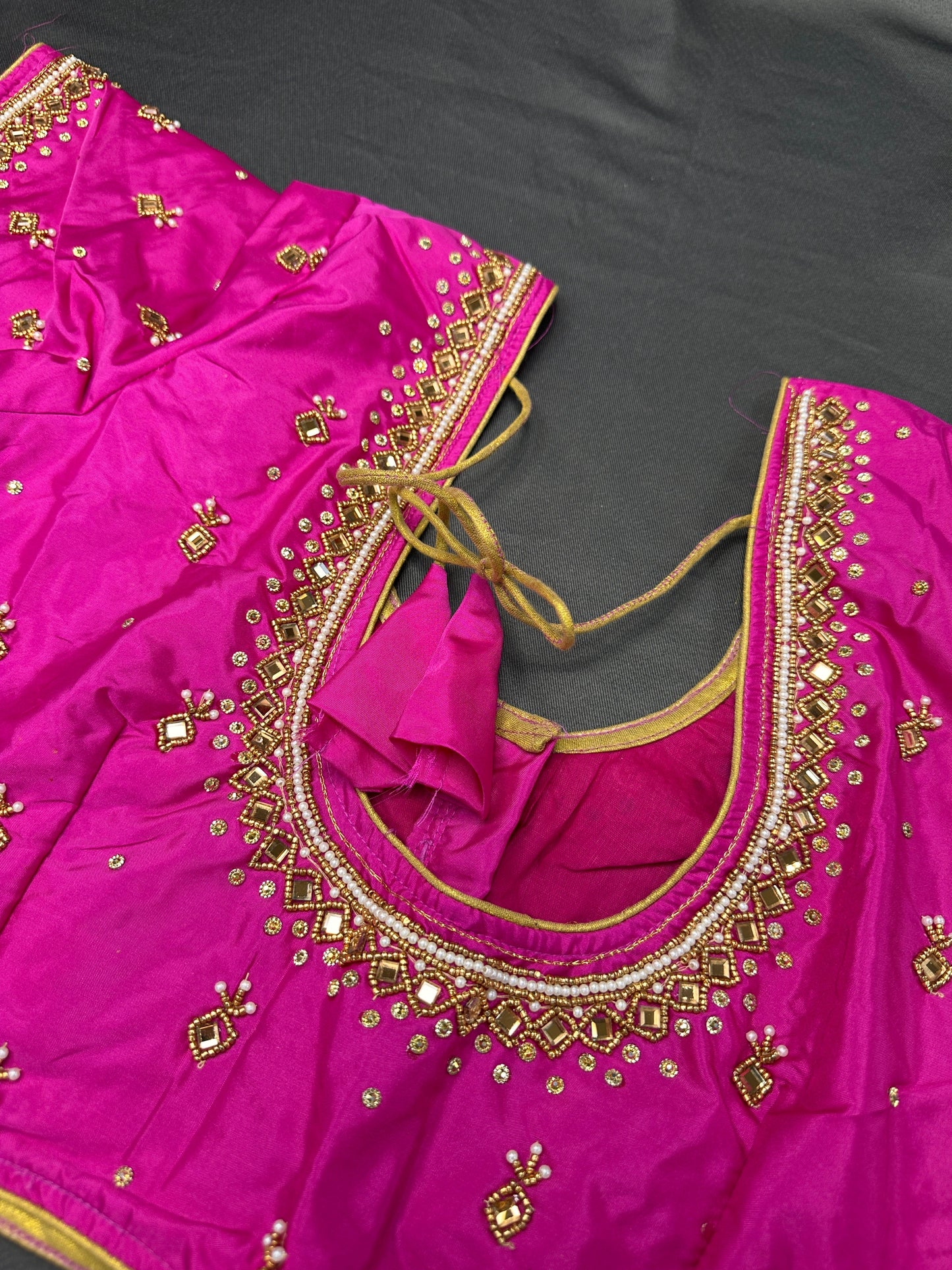 Blue Maggam Aari Work Blouse